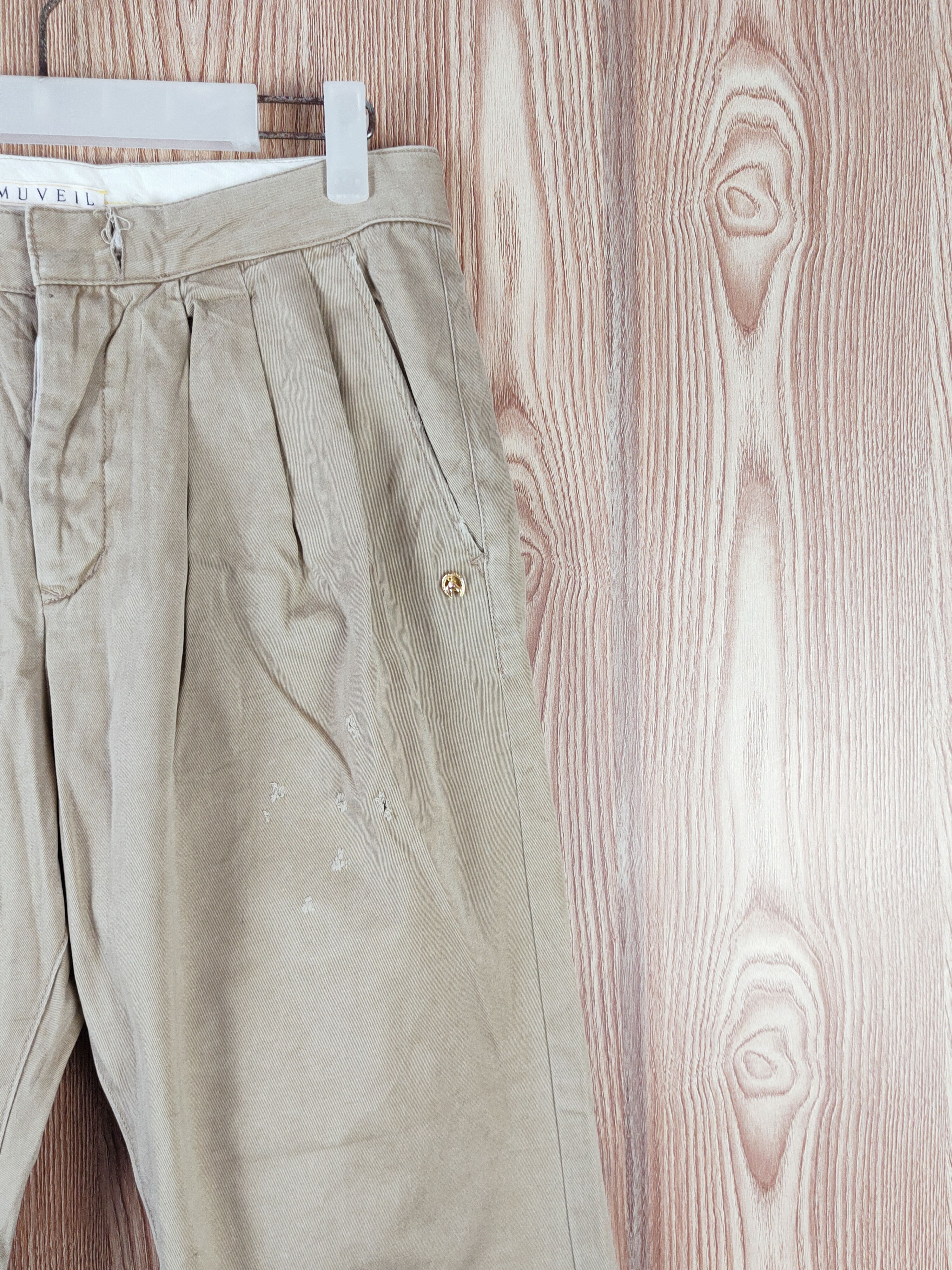 Japanese Brand Muveil Beige buckle back Multipocket Casual Pants #W595 Size 30" / US 8 / IT 44 - 7 Thumbnail