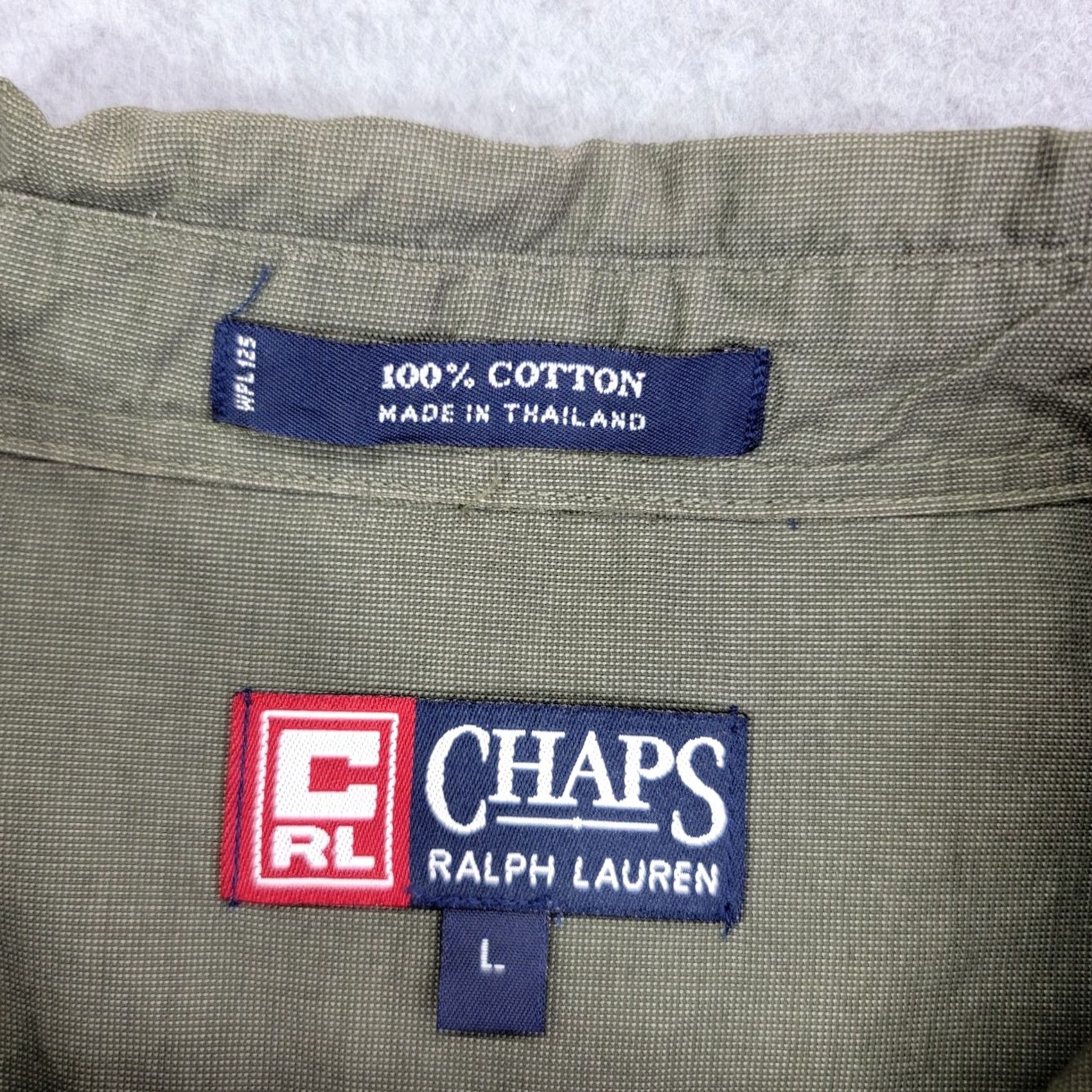 Chaps Chaps Ralph Lauren shirt Mens Large 100% Cotton WPL125 Button LS Casual Green Size US L / EU 52-54 / 3 - 4 Thumbnail