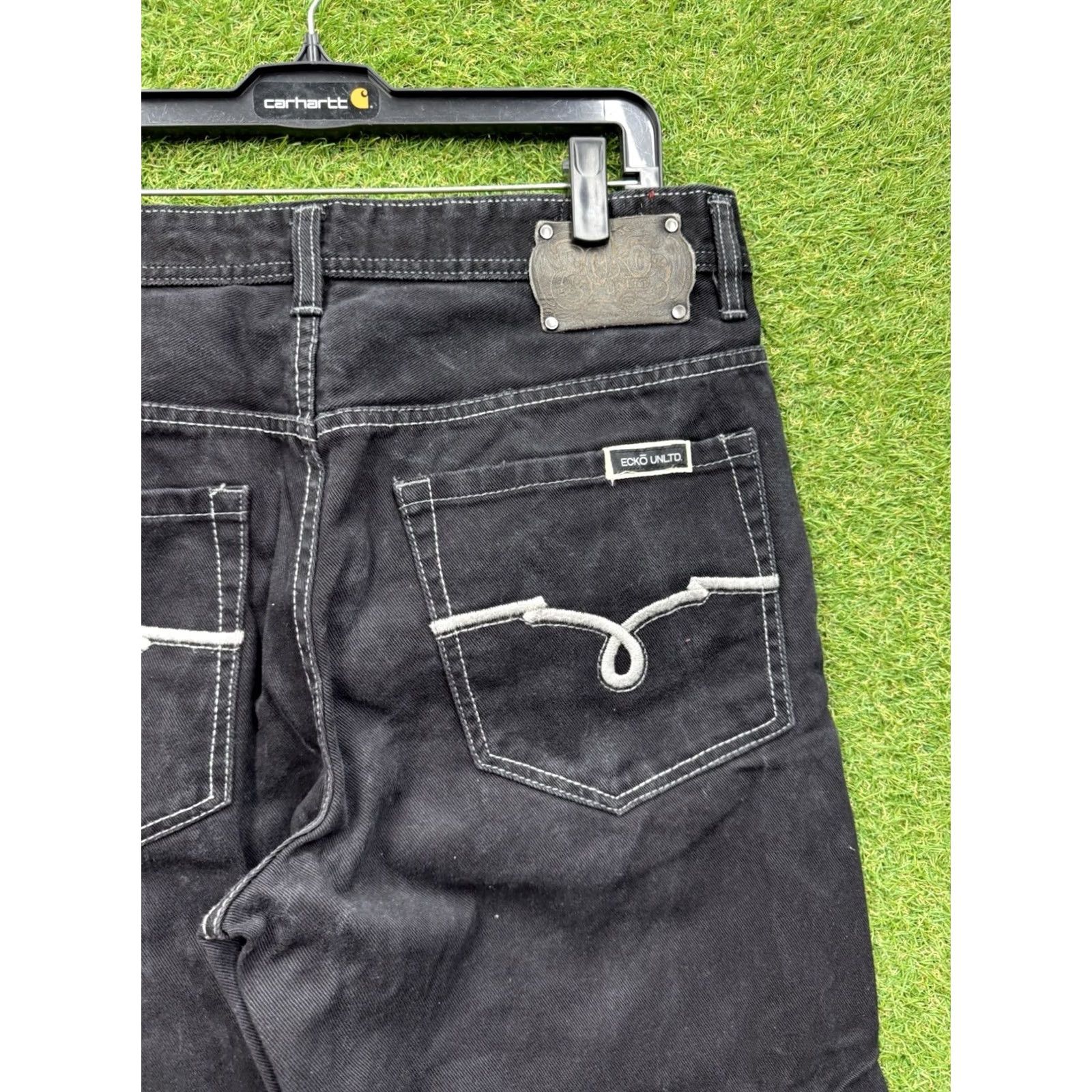 Ecko Unltd. VINTAGE Ecko Unltd. Jeans Mens 36X32 Black Denim Baggy / Loose Fit Pockets 5-Pocket Y2K Size US 36 / EU 52 - 4 Thumbnail