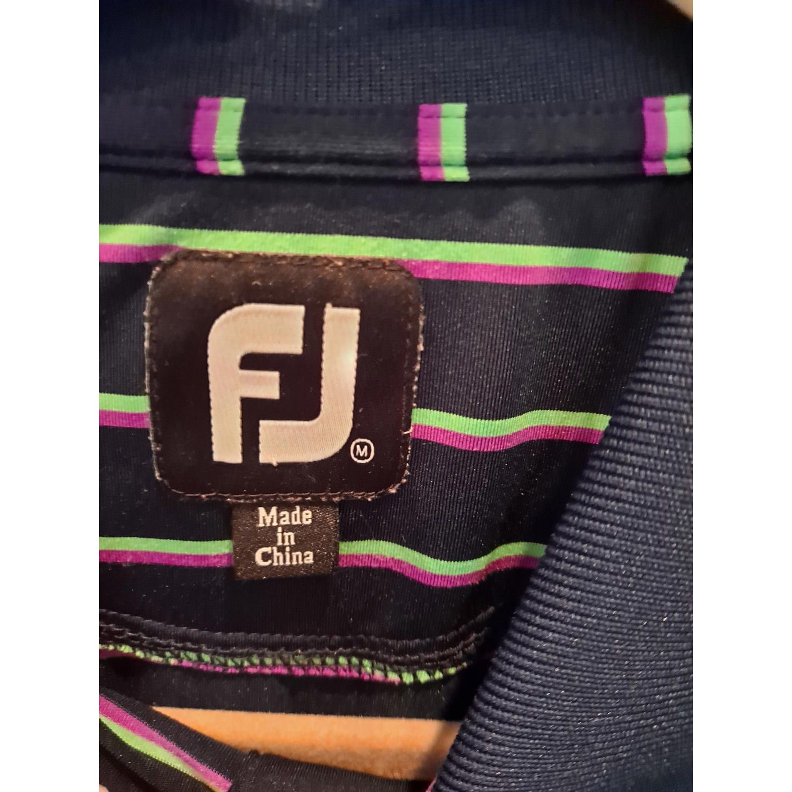 Footjoy Foot Joy Blue, Pink and Green Striped Polo Size Medium Size US M / EU 48-50 / 2 - 3 Thumbnail