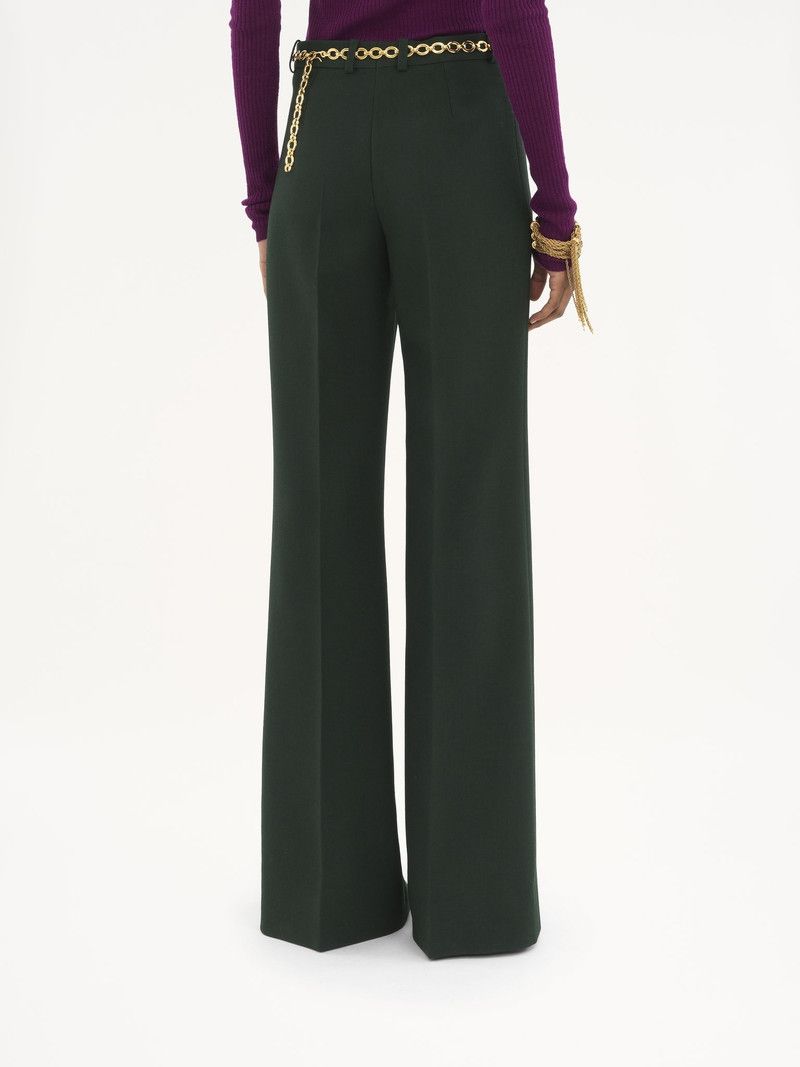 Chloe o1loc1c10326 Flared Tailored Pant in Nightful Green Size 27" / US 4 / IT 40 - 4 Thumbnail