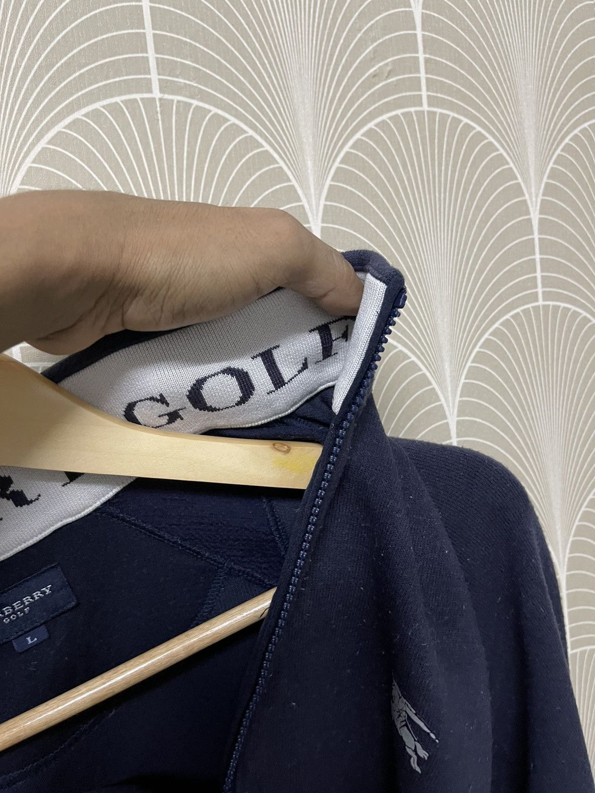 Burberry × Japanese Brand × Vintage 90s BURBERRY GOLF HALF ZIPPER SPELL OUT COLLAR RARE Size US L / EU 52-54 / 3 - 12 Thumbnail