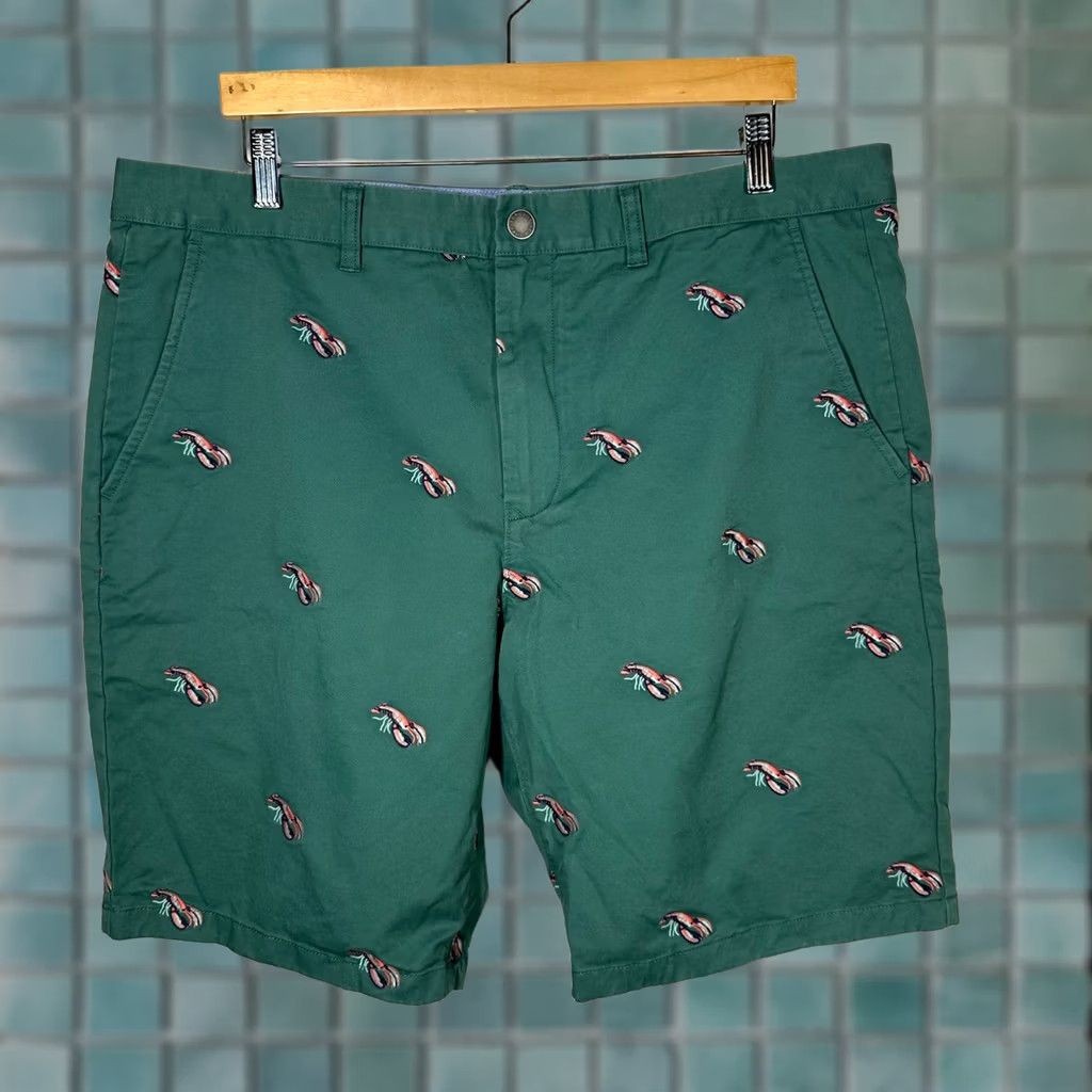 Bonobos Bonobos Chino Shorts 38 Green Embroidered Lobster Nautical 9 Inseam Casual Mens Shorts Size US 38 / EU 54 - 1 Thumbnail