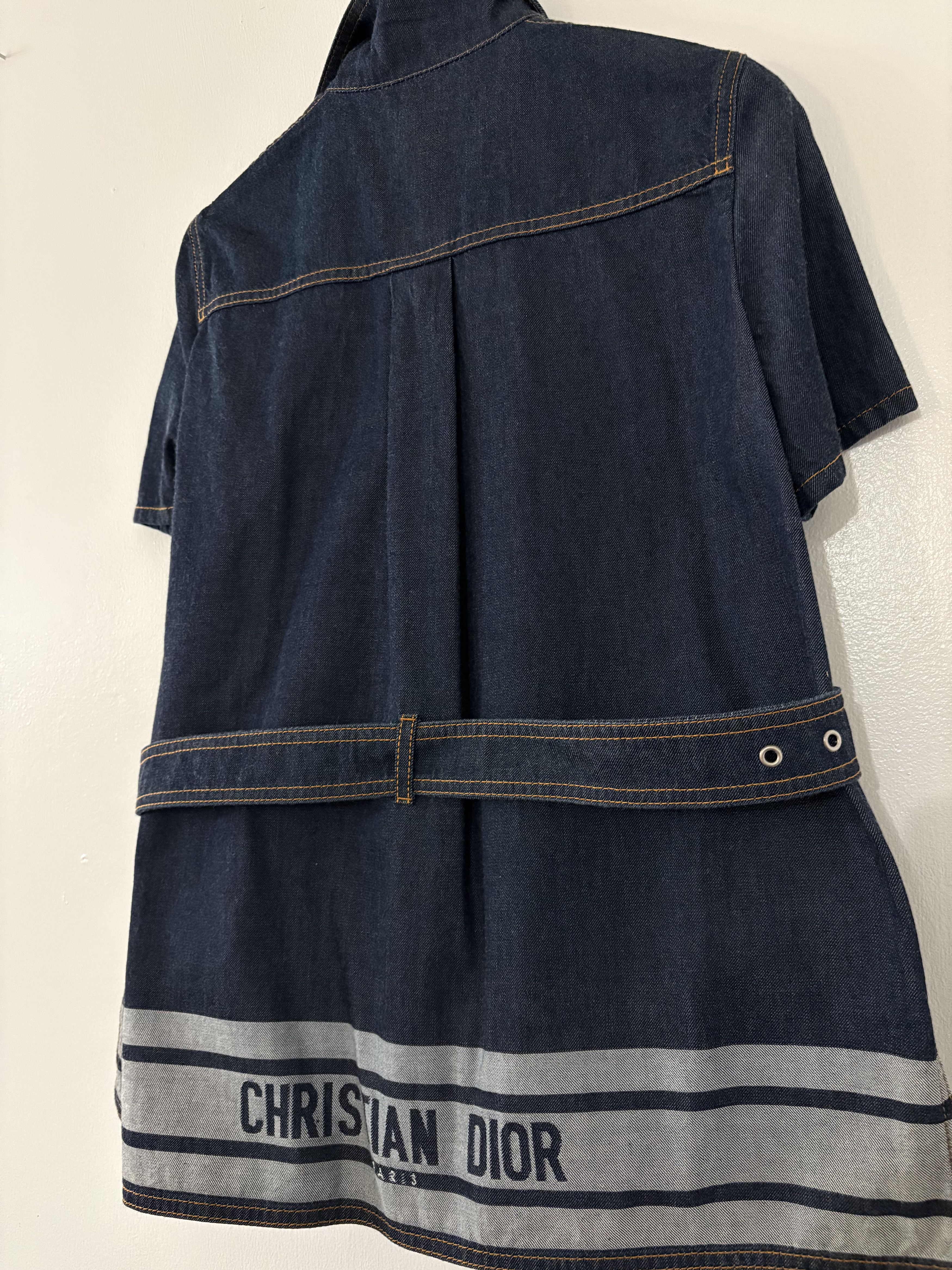 Dior Dior Blue Denim Couture Belted Shirt SZ 4 NWT MSRP $2350 Size XS / US 0-2 / IT 36-38 - 6 Thumbnail