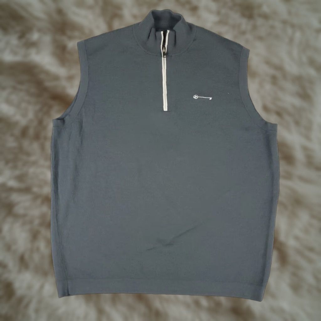 Peter Millar Peter Millar Vest Mens Large Gray Wool 1/4 Zip Pullover Sweater Size US L / EU 52-54 / 3 - 1 Thumbnail