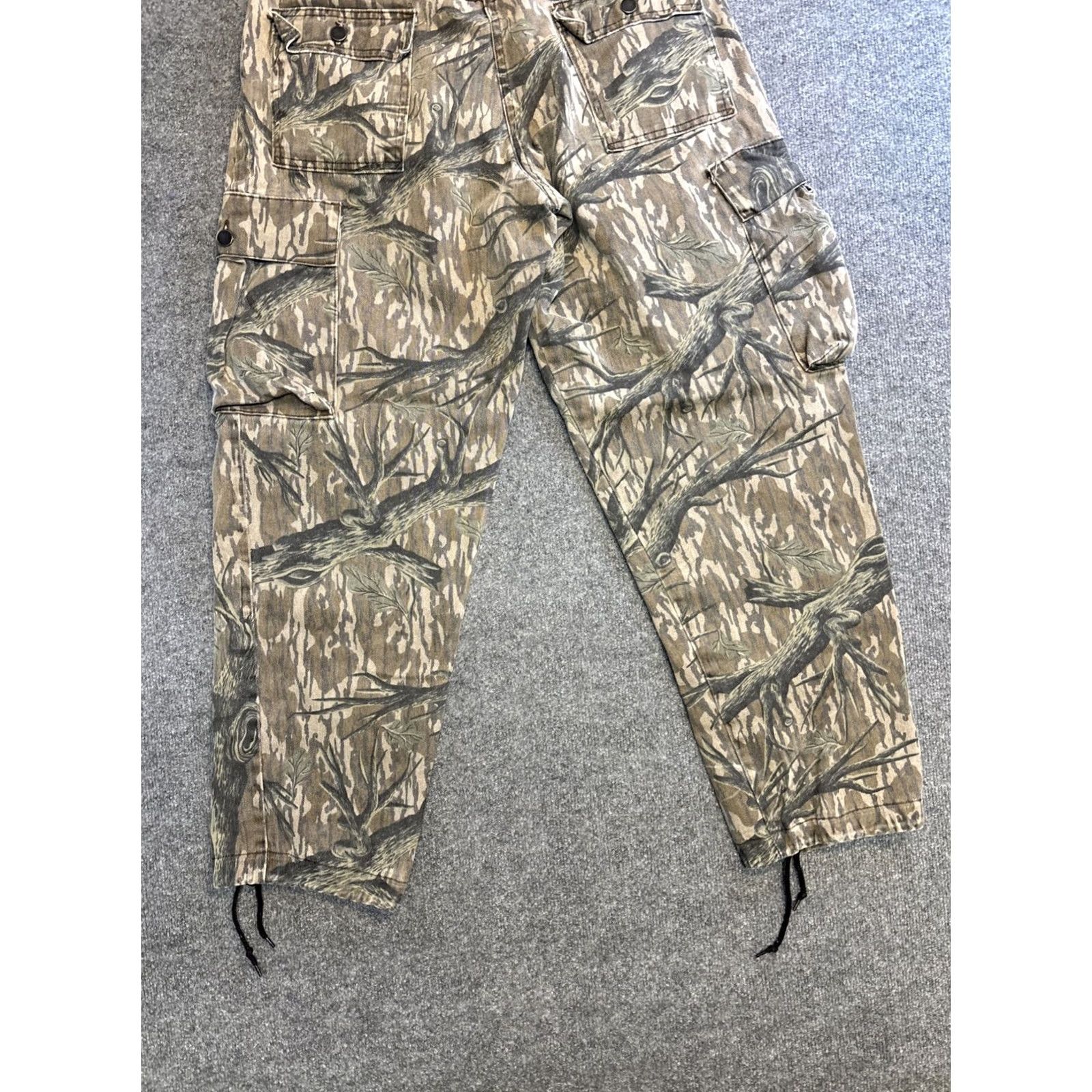 Bark VINTAGE Trebark USA Made Men’s L Tree Bark Camo Cargo Pants Brown Cargo Pocket Straight Leg 80s 90s Mens Size US 33 - 6 Thumbnail