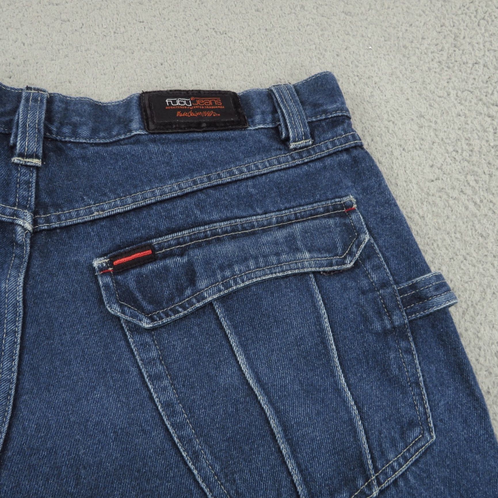 Fubu VINTAGE FUBU Jeans Baggy Mens 38x32 Wide-Leg Denim 5-Pocket Cargo Skater Grunge 90s blue Cap Rise High Size US 38 / EU 54 - 5 Thumbnail