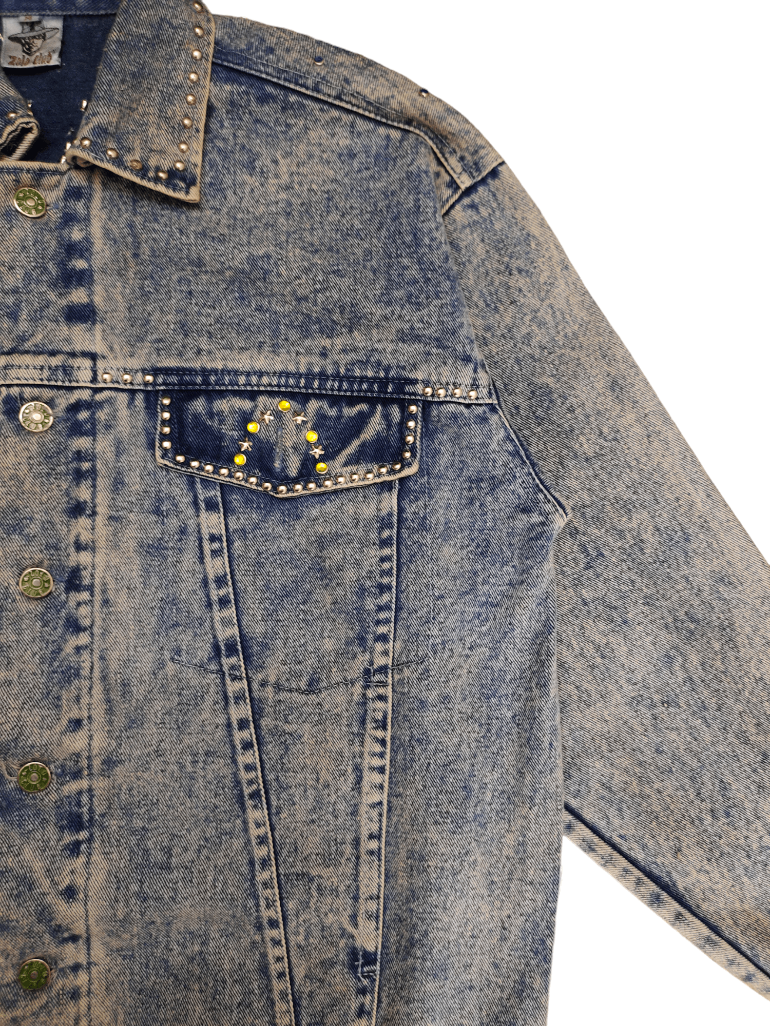 Vintage 1990s Indianapolis 500 Studded Oversize Trucker Denim Jacket Size US M / EU 48-50 / 2 - 15 Thumbnail