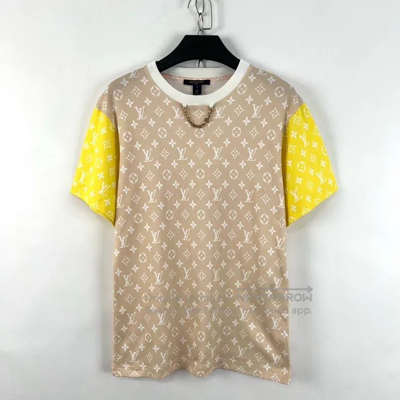 Louis Vuitton Color-block presbyopic chain full print T-sh