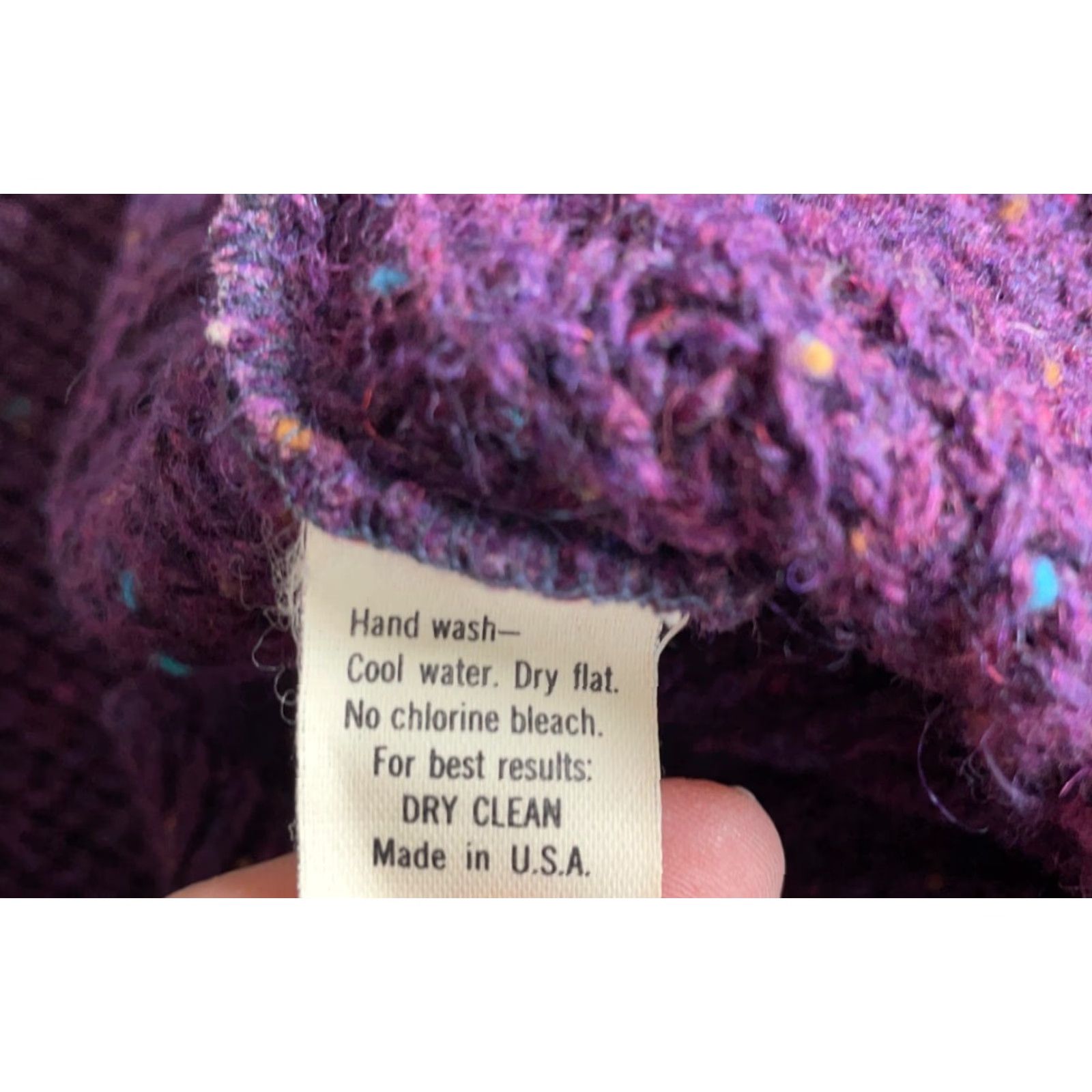 Vintage VINTAGE Donegal Wool 1 Button Cropped Cardigan Women's L Purple Knit Sweater Size L / US 10 / IT 46 - 3 Thumbnail