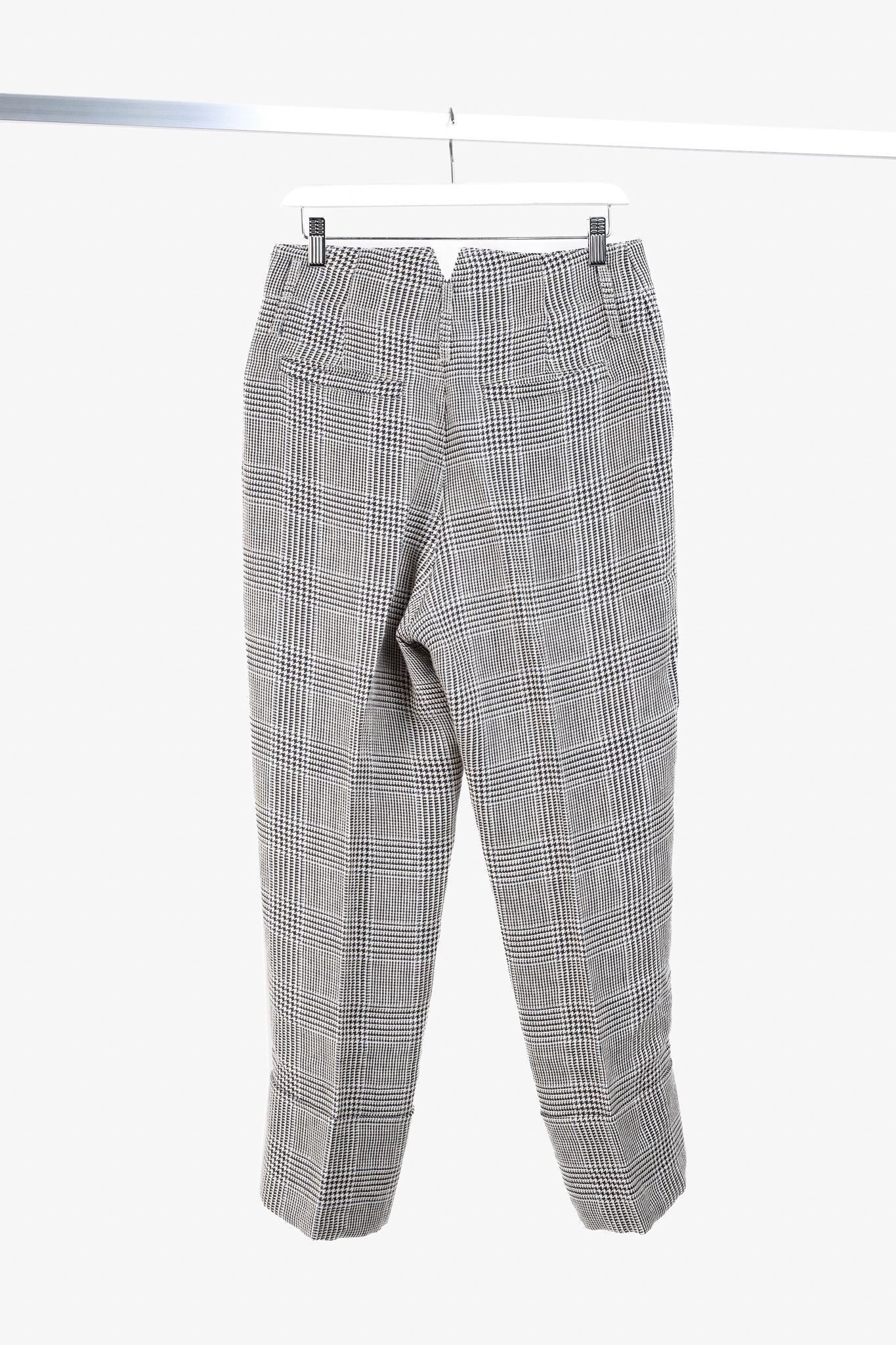 Brunello Cucinelli Brunello Cucinnelli SS/19 Beige & Black Linen Check Trousers Size 27" / US 4 / IT 40 - 2 Thumbnail