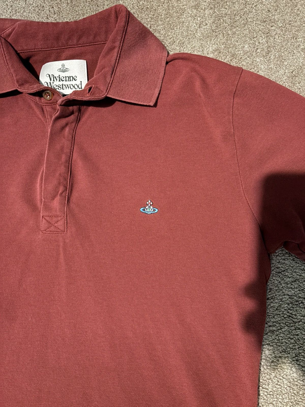 Vivienne Westwood Vivienne Westwood Red Polo with Planet Logo Size US M / EU 48-50 / 2 - 2 Thumbnail