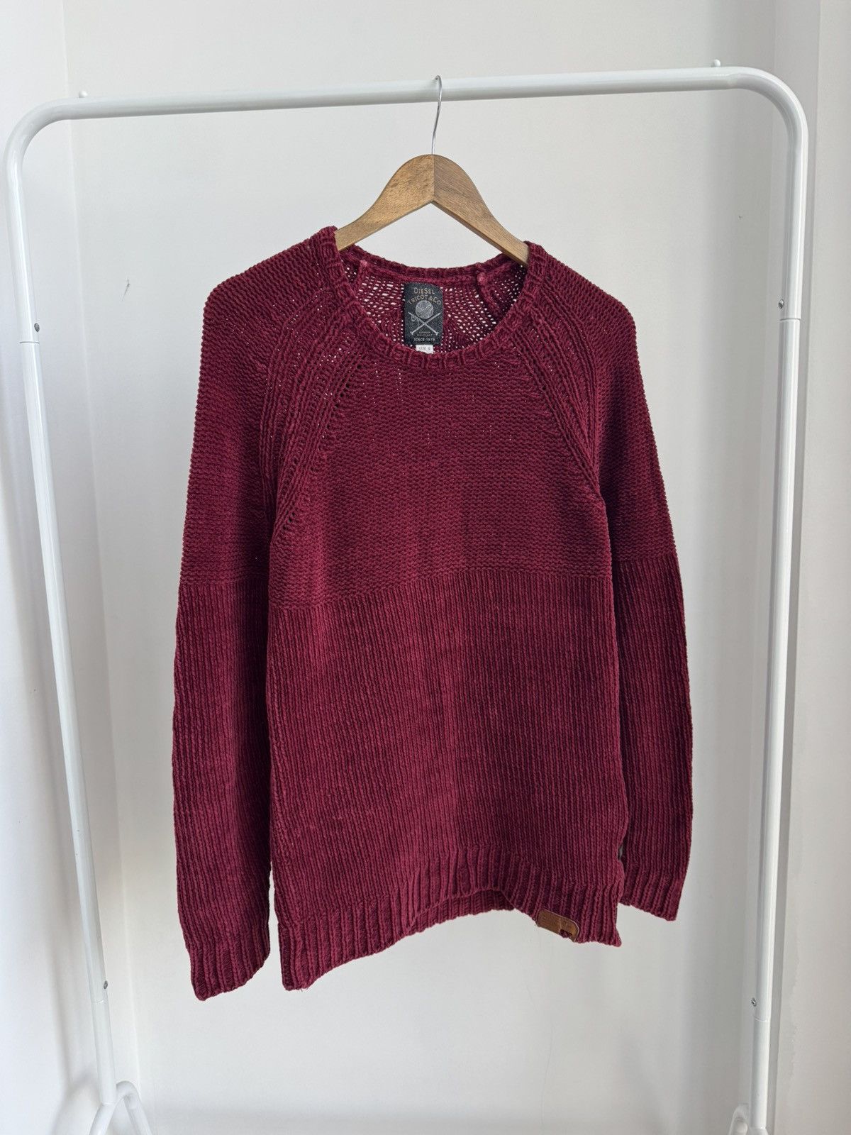 Diesel VINTAGE DIESEL KNITTED BURGUNDY SWEATER MEN SIZE S Size US S / EU 44-46 / 1 - 1 Thumbnail