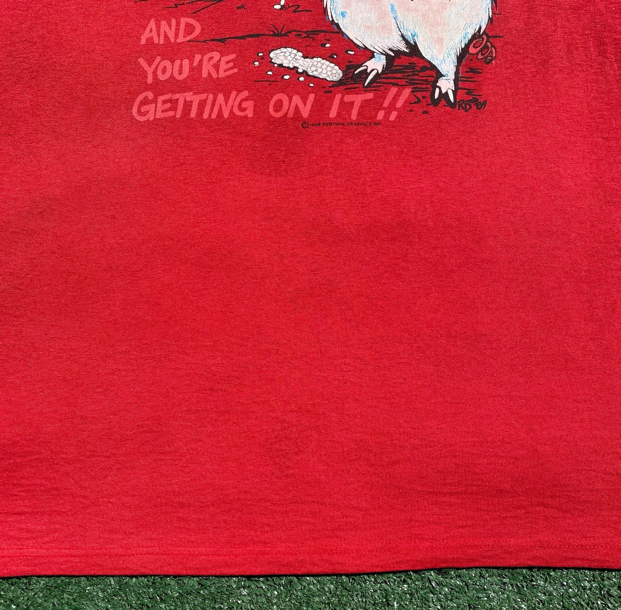 Vintage 80’s Humor On My Last Nerve Hog Red T-Shirt Men’s Size Large Size US L / EU 52-54 / 3 - 7 Thumbnail