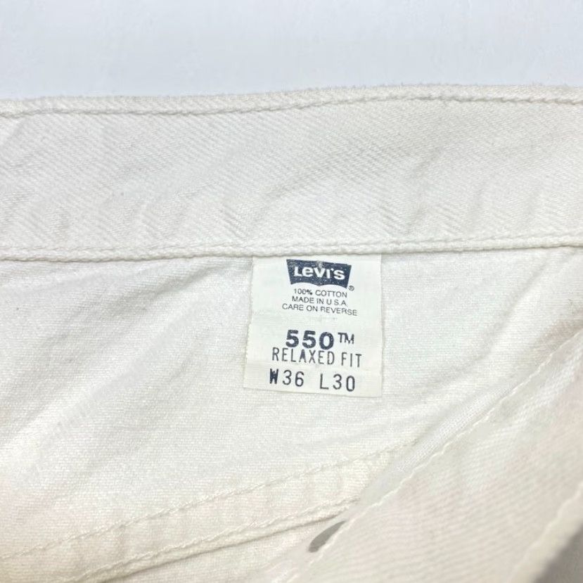 Levi's VINTAGE Levi's 501 Denim Jeans Mens 36x30 White Made in USA 90s Paper Tag 8515 Size US 36 / EU 52 - 4 Thumbnail