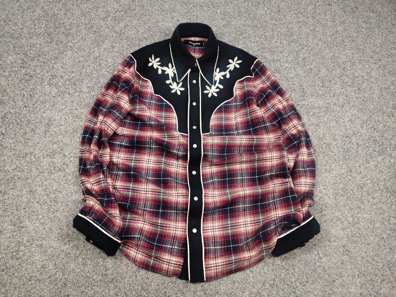 Dsquared2 Dsquared2 Brushed Cotton Flannel Western Button Shirt In Red Size US S / EU 44-46 / 1 - 3 Thumbnail