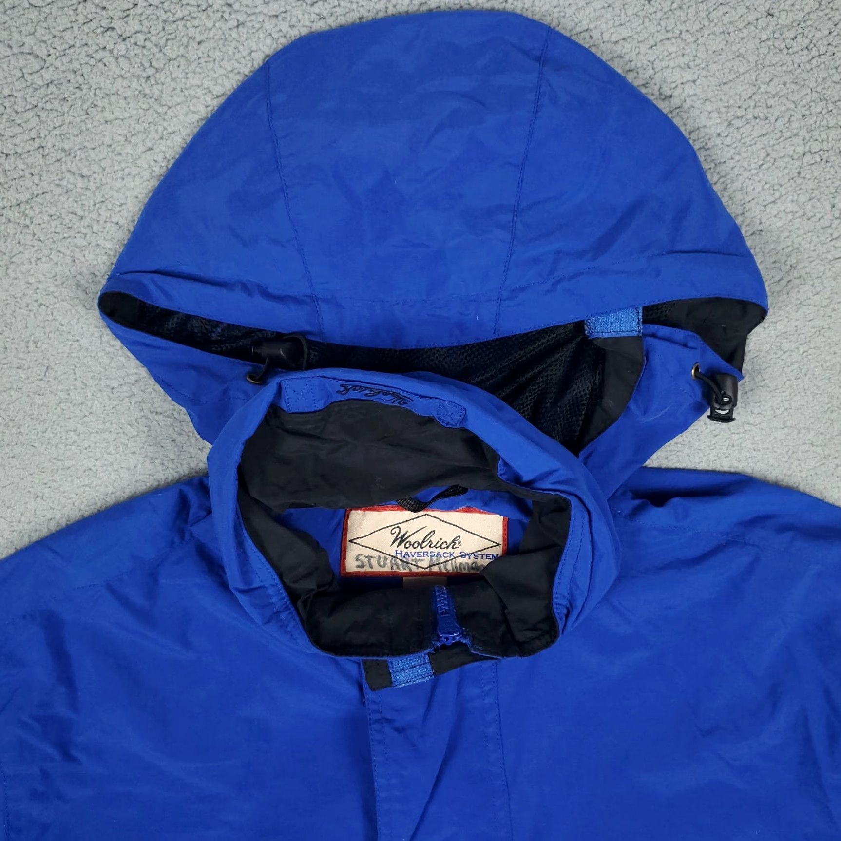 Vintage VINTAGE Woolrich Mens Medium Windbreaker Hoodie Jacket Nylon Blue All Seasons Outdoor Fall Winter Size US M / EU 48-50 / 2 - 4 Thumbnail