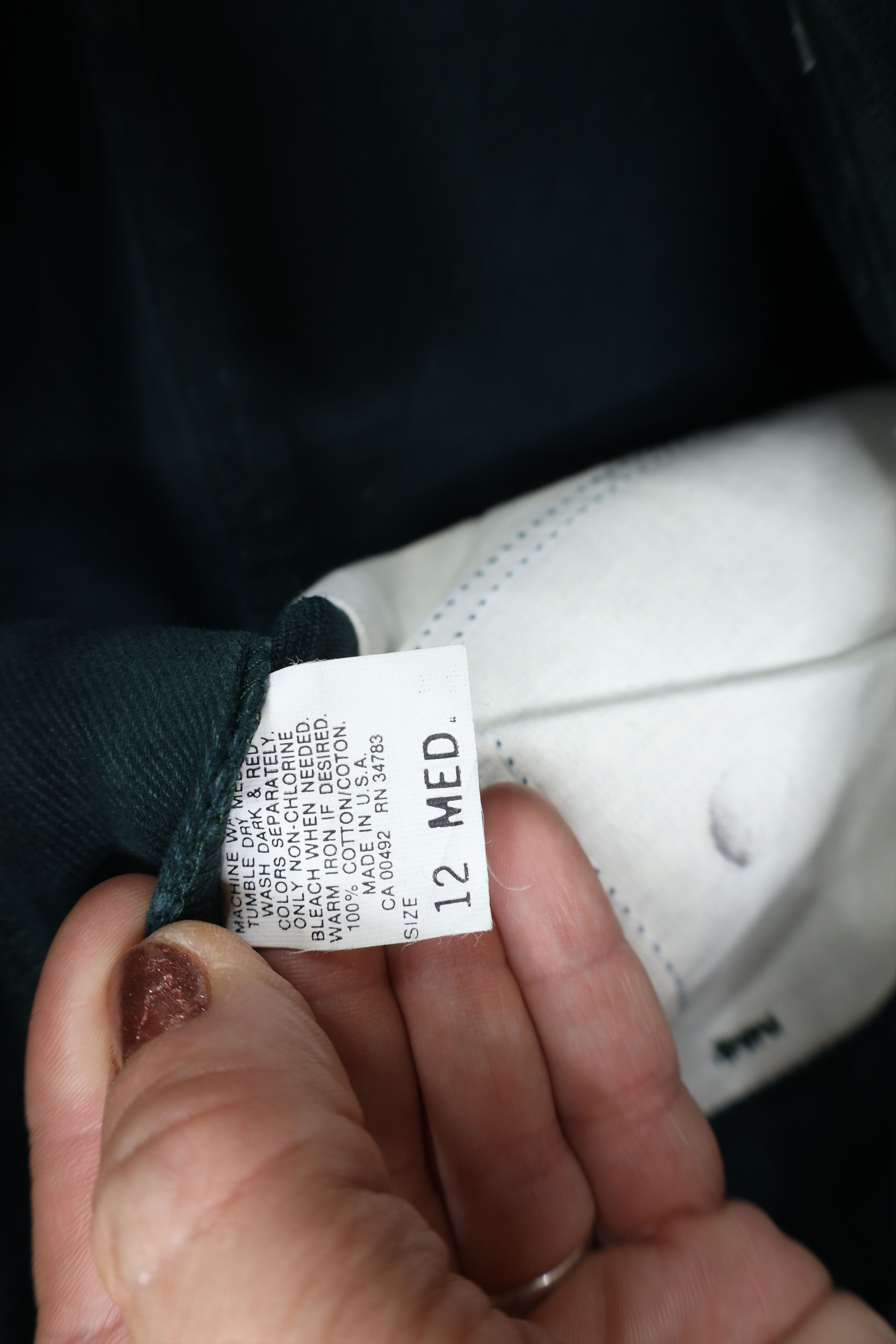 Lee Deadstock Vintage 90s Lee Tapered Leg Denim Jeans Green USA Size 34" / US 12 / IT 48 - 9 Thumbnail