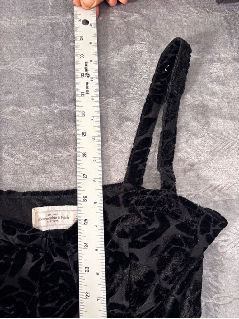 Abercrombie & Fitch Women's Abercrombie & Fitch Black Floral Velvet Dress Size S Size XXS / US 00 / IT 34 - 5 Thumbnail