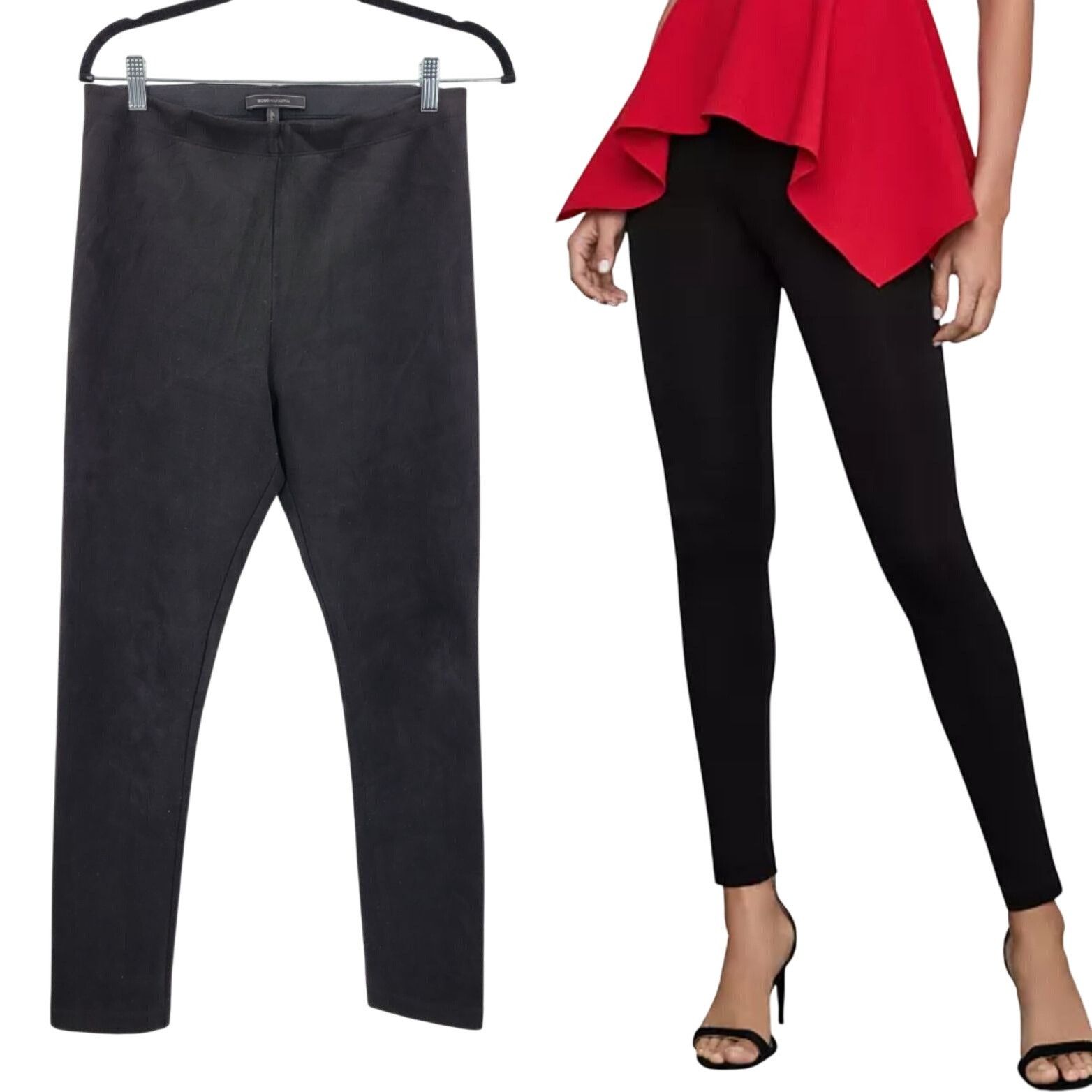 Designer Revolves BCBGMAXAZRIA Faux Suede High-Waisted Mason Leggings Size 30" / US 8 / IT 44 - 2 Thumbnail