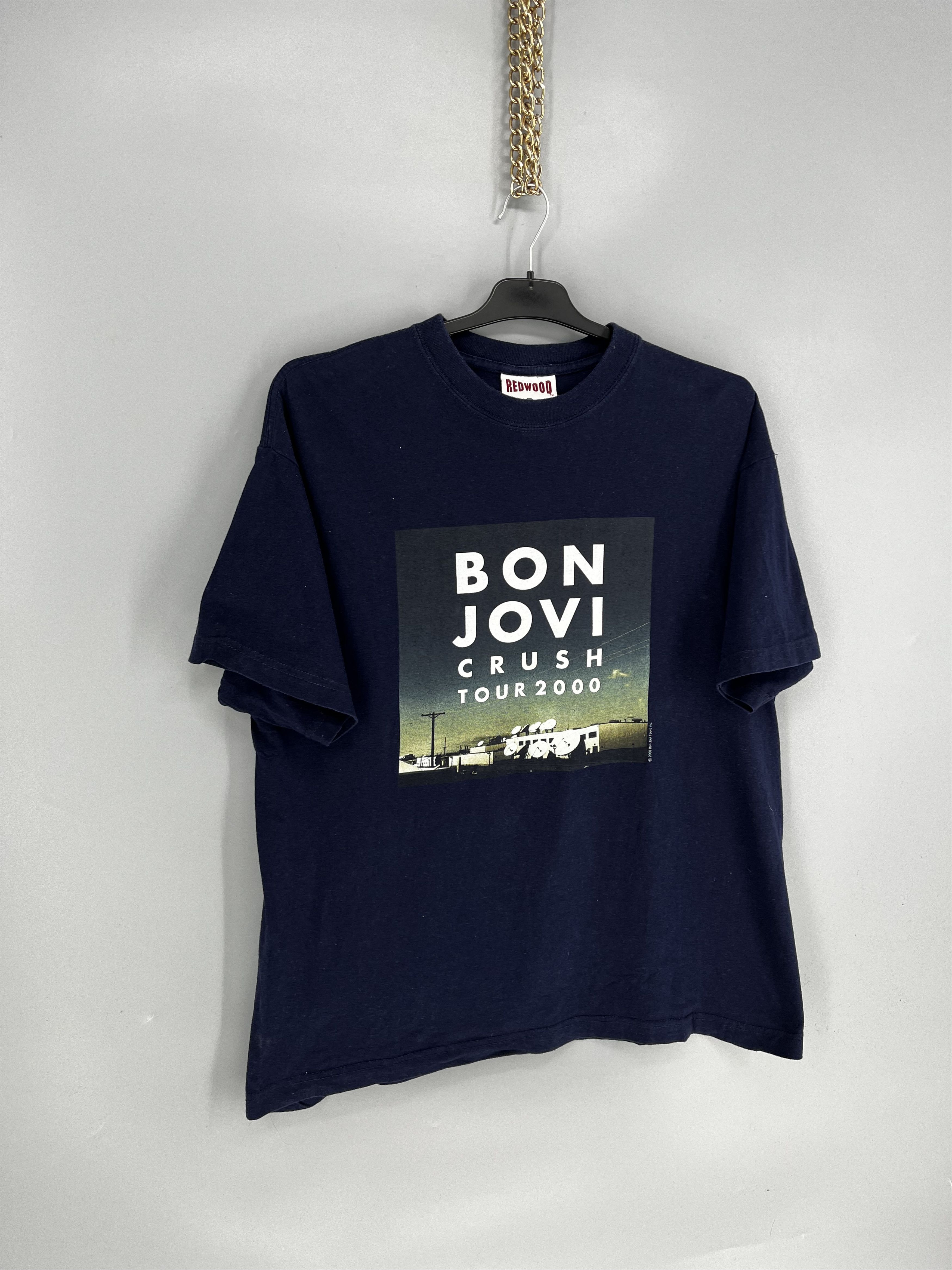 Band Tees Vintage Bon Jovi Crush Tour 2000 Rock Band T-Shirt Black Y2K Size US L / EU 52-54 / 3 - 2 Thumbnail