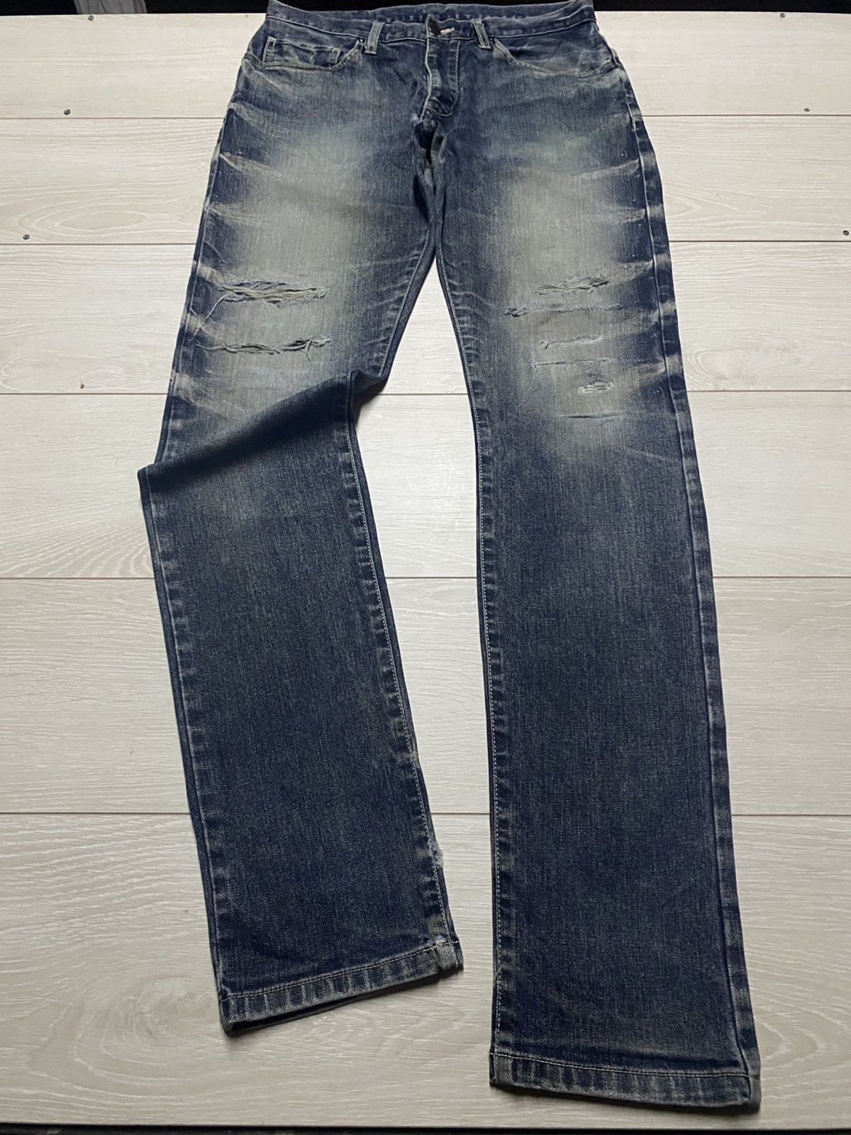 Tornado Mart Vintage Tornado Mart Faded Distressed Repair Skinny Jeans Size US 31 - 1 Thumbnail