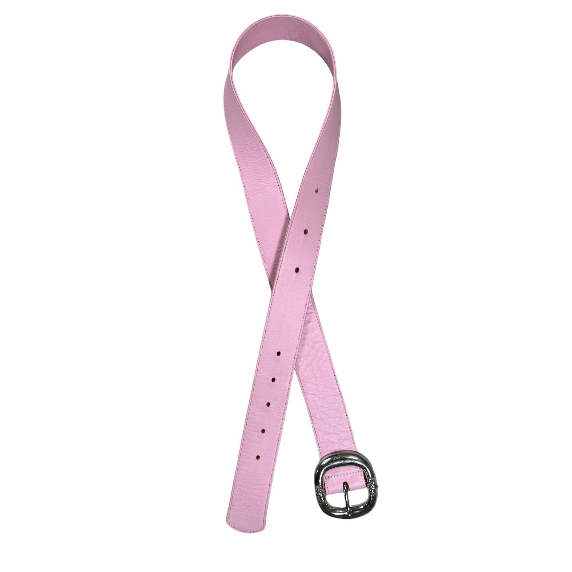 Chrome Hearts Pink Gunslinger Belt Soft Leather Silver Buckle Size 34 - 4 Thumbnail