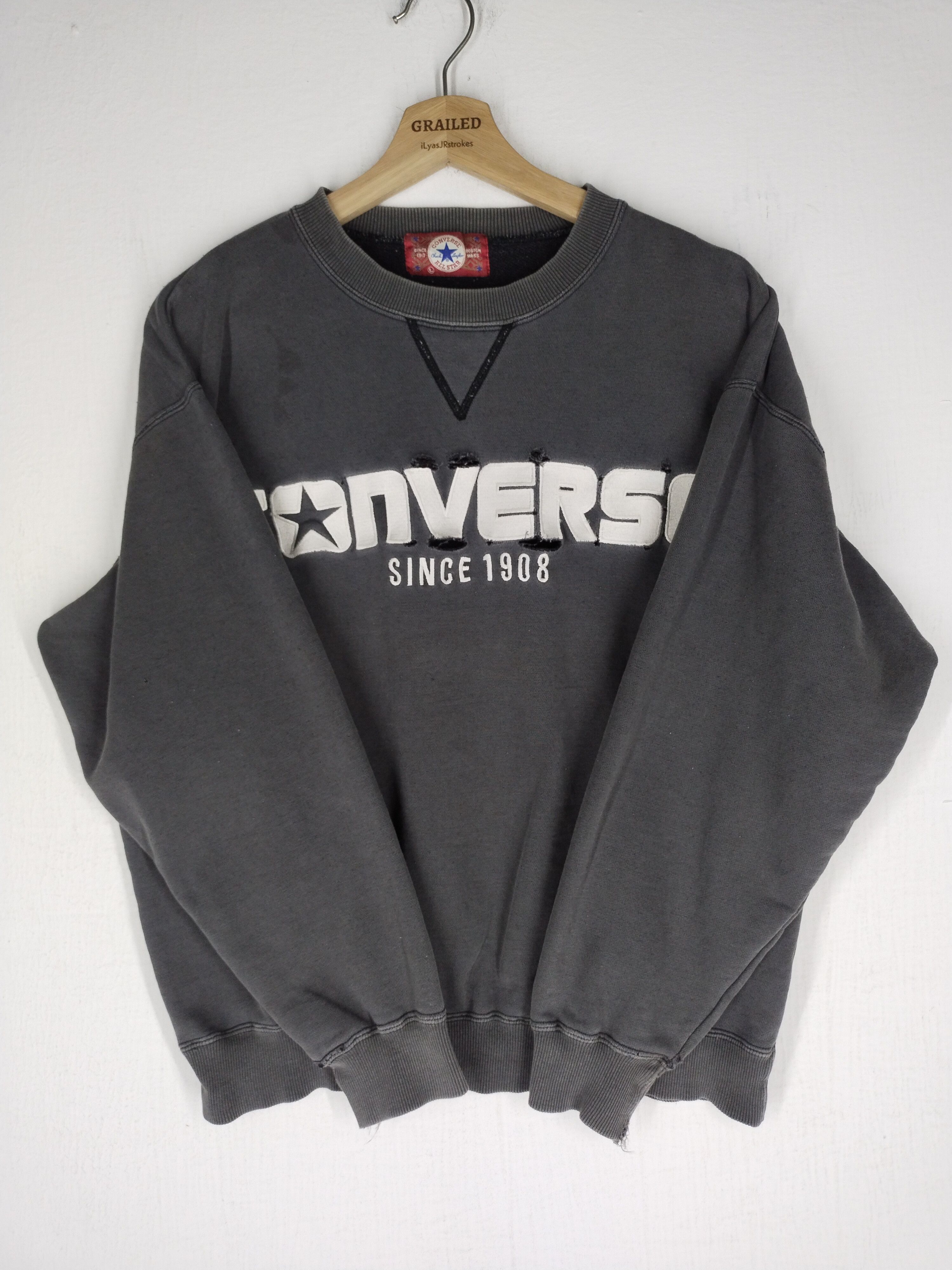Converse × Vintage Vtg Converse Box Logo Sweatshirt Size US L / EU 52-54 / 3 - 2 Thumbnail