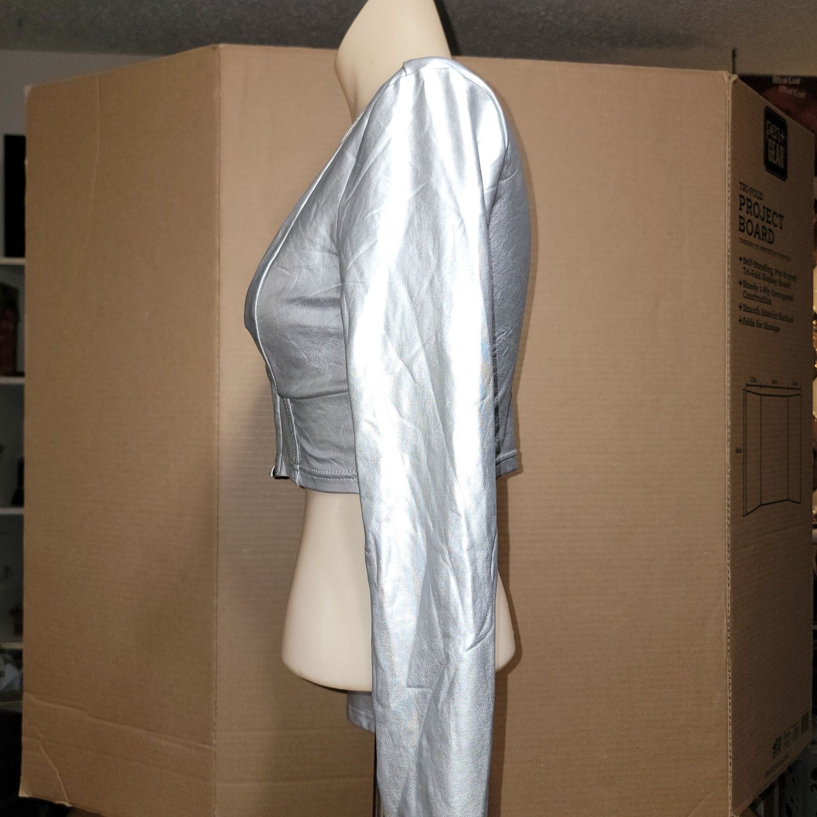 Other Long Sleeve Silver Crop Dance Jacket - Size Small Size S / US 4 / IT 40 - 4 Thumbnail