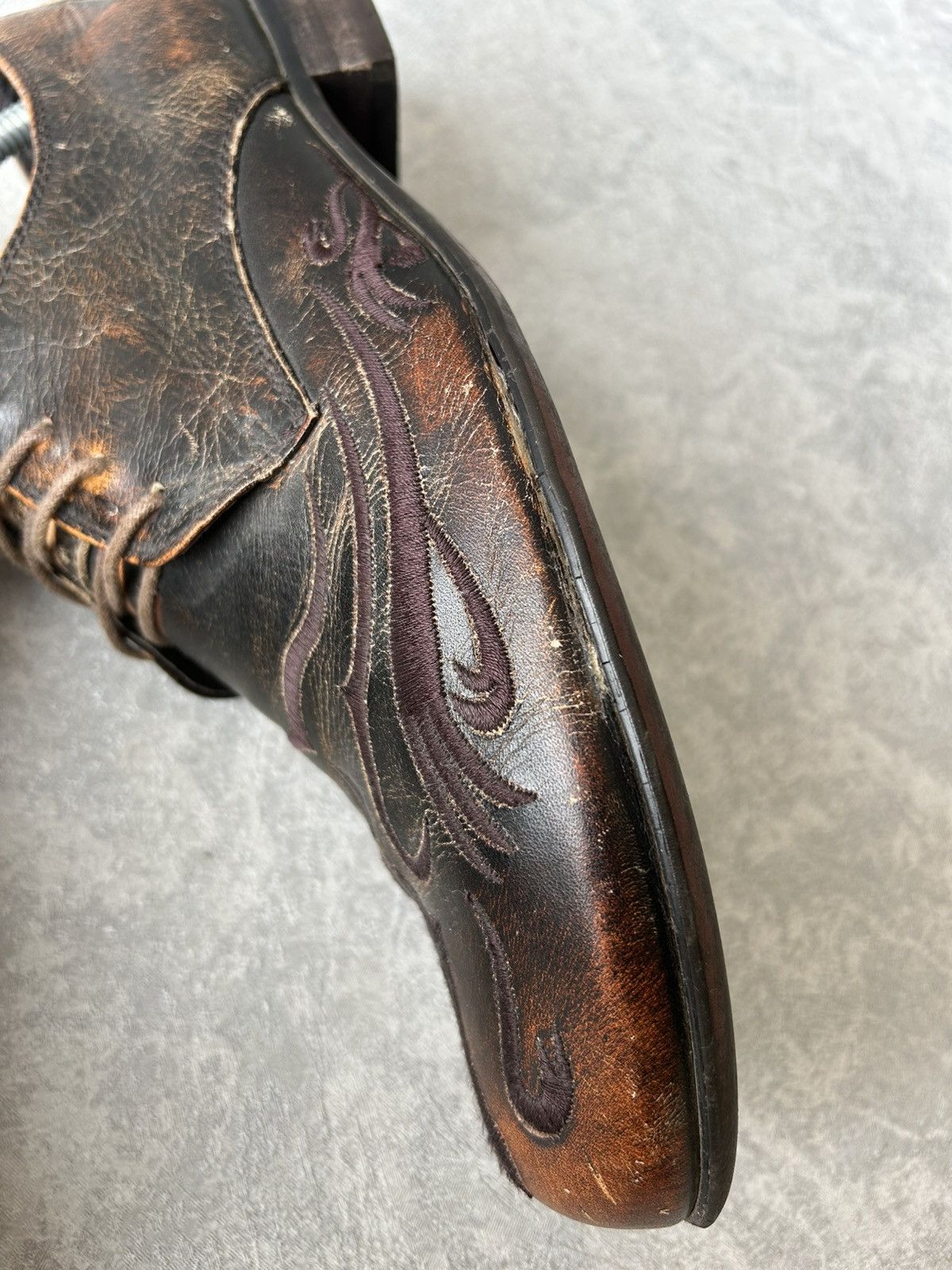10 Corso Como Corso Como Y2K Western Flame Leather Derby Loafers Size US 8.5 / EU 41-42 - 11 Thumbnail