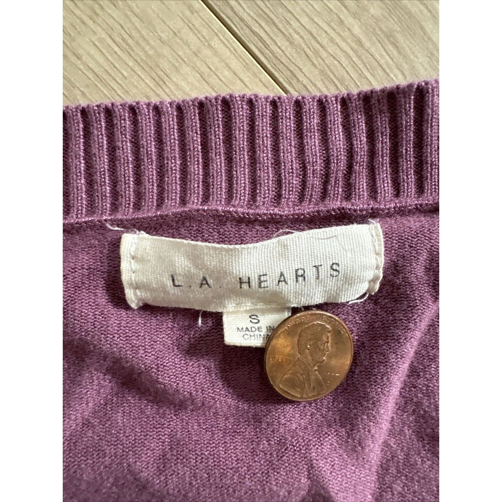 Other LA Hearts Women’s Small Purple Cropped Long Sleeve Size S / US 4 / IT 40 - 2 Thumbnail