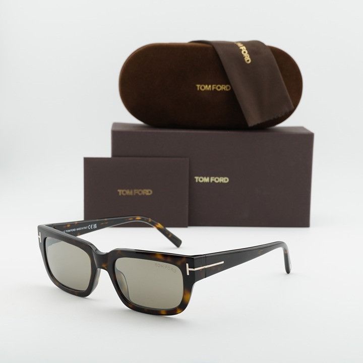 Tom Ford Tom Ford Ezra FT1075 52L Sunglasses Havana Rectangle Frame Size ONE SIZE - 10 Thumbnail