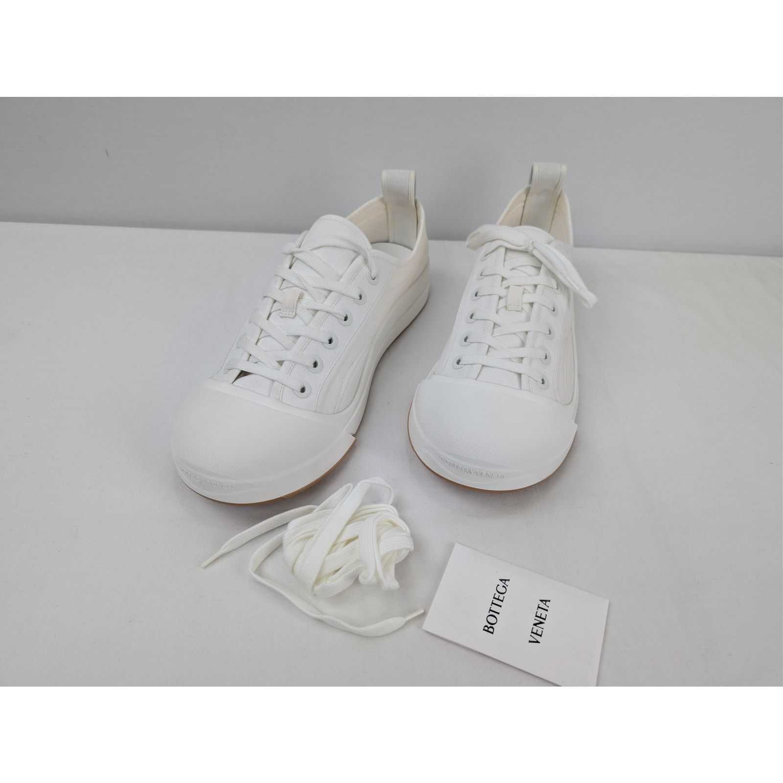 Bottega Veneta o1rshd1 Canvas Vulcan Low top Sneaker in Optic White Size US 12 / EU 45 - 9 Thumbnail