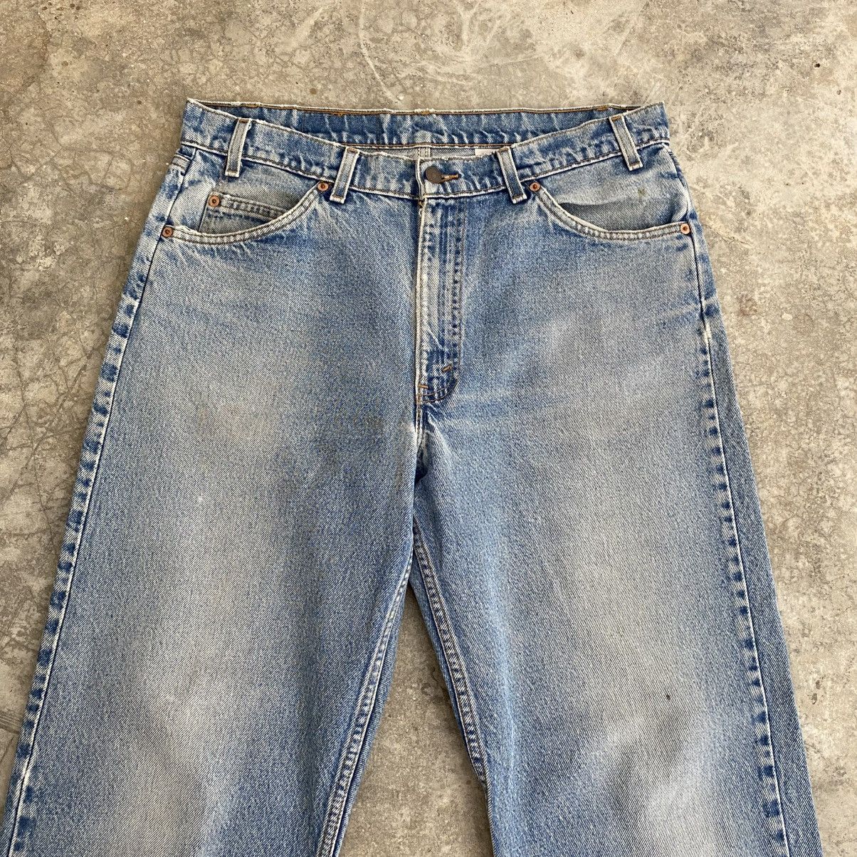 Levi's VTG 1996 Levis 550 Orange Tab Relaxed Fit Faded Blue Jeans Size US 35 - 5 Thumbnail