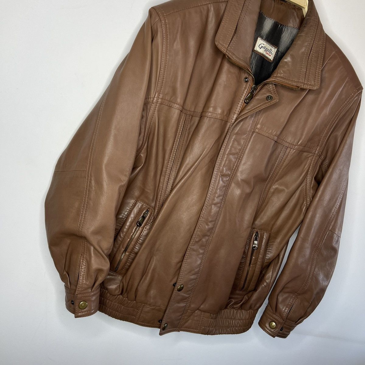 Leather × Vintage Vintage Brown Leather Motor Biker Jacket Trucker Genuine Size US M / EU 48-50 / 2 - 3 Thumbnail