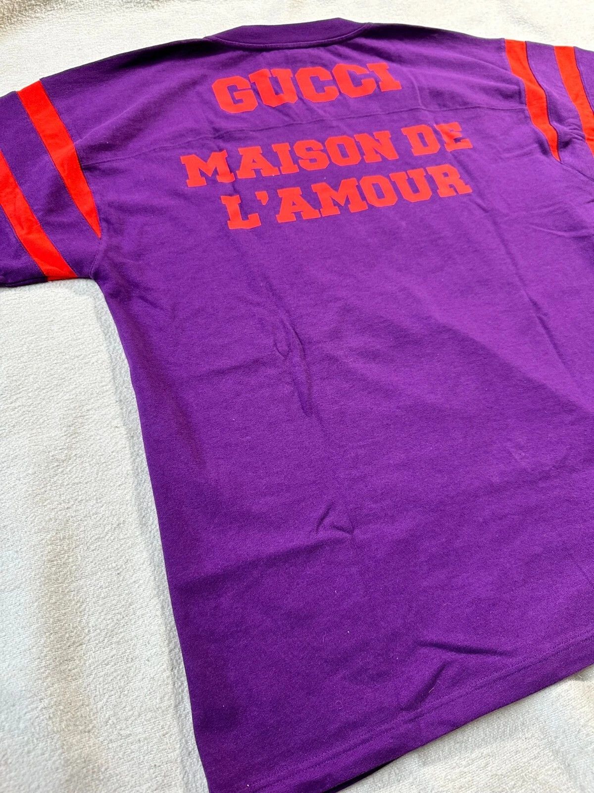 Gucci Gucci T-Shirt Football Logo 1921 Maison De L'Amour Purple Size US XXS / EU 40 - 8 Thumbnail