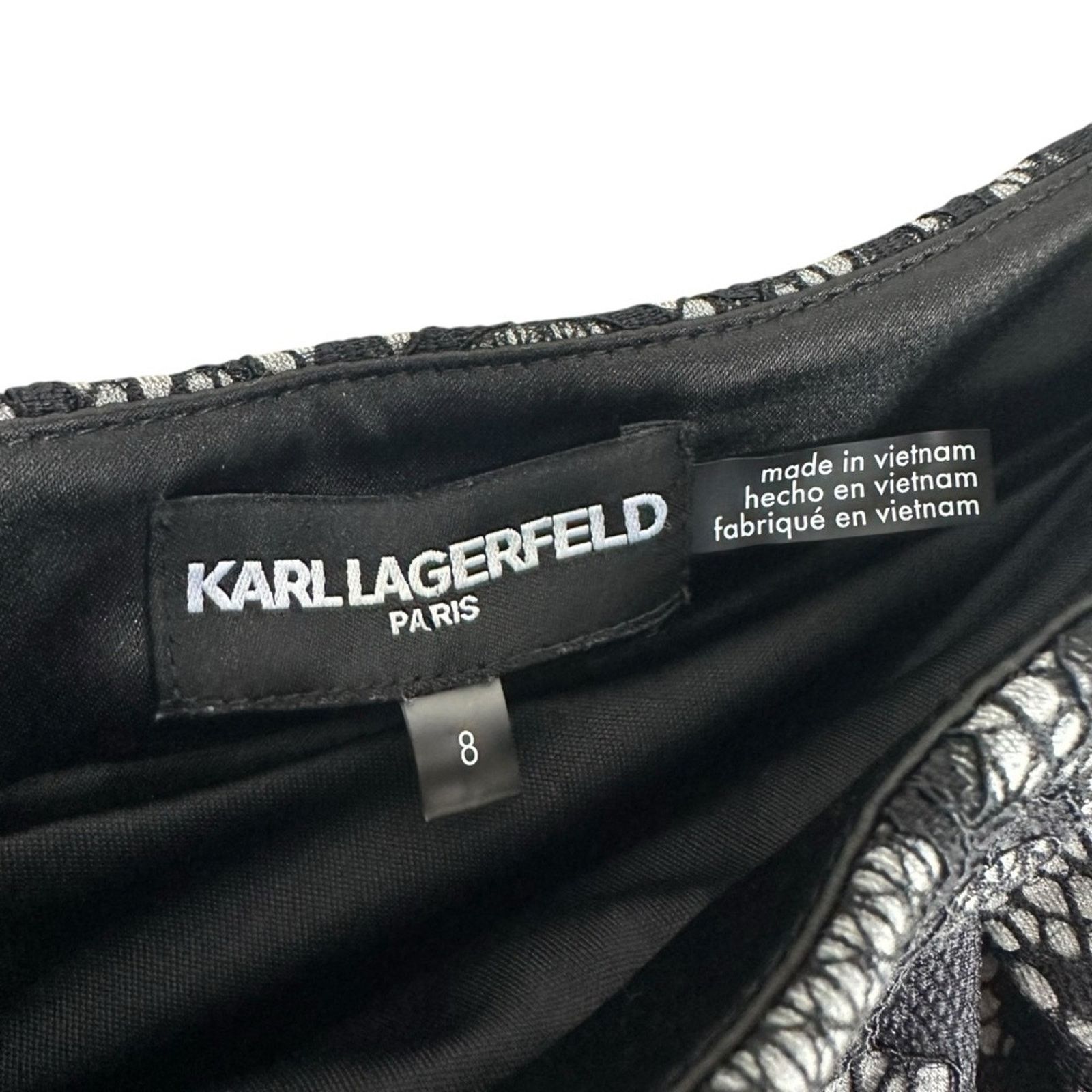 Karl Lagerfeld Karl Lagerfeld Black A-Line Midi Lace Swing Skirt Size 8 Size 30" / US 8 / IT 44 - 5 Thumbnail