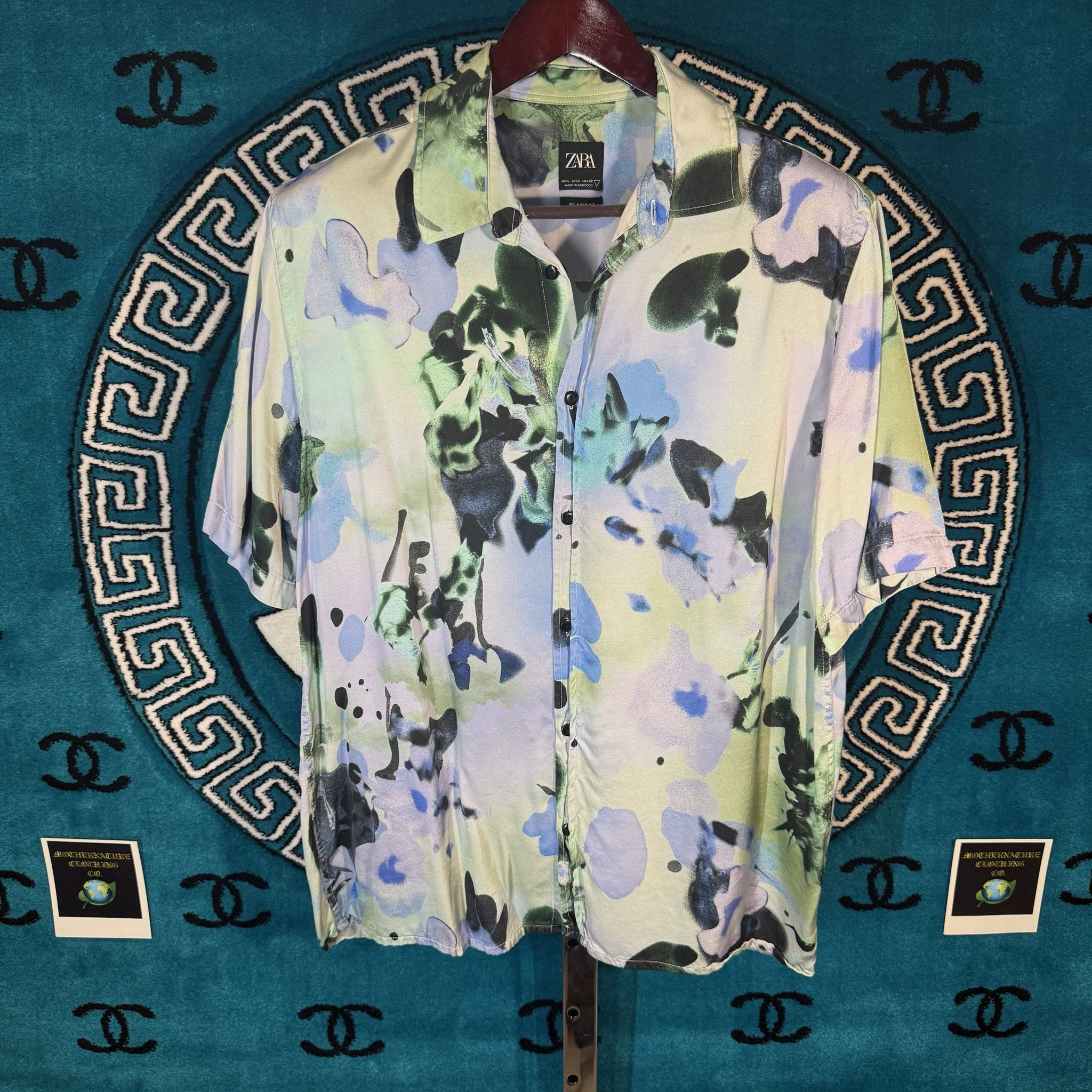 Zara HYPNOTIYQUE FUTURA FLORA S/S BUTTON UP Size US L / EU 52-54 / 3 - 1 Thumbnail