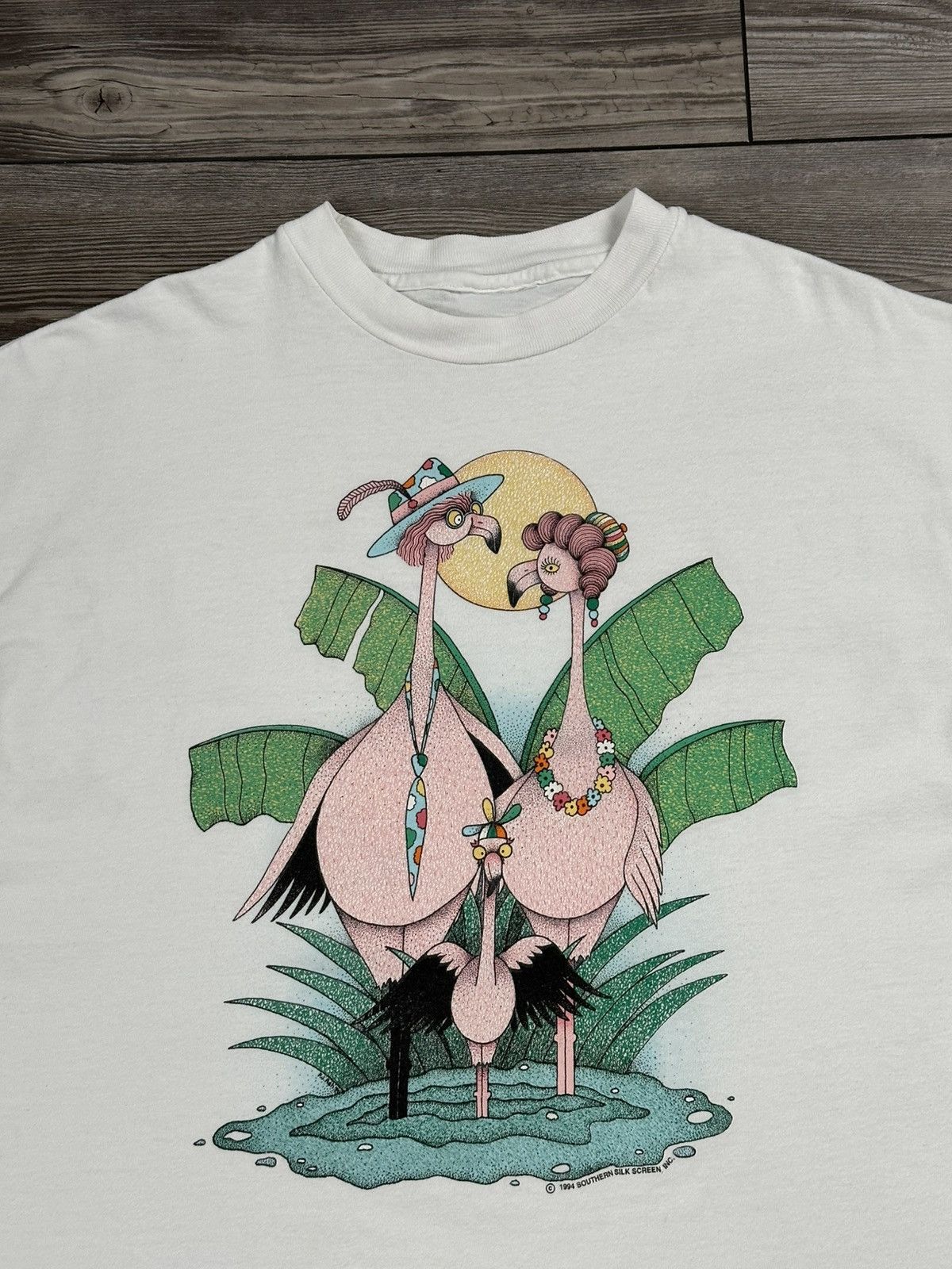 Vintage Vintage 90’s Flamingo Family T Shirt Size US XL / EU 56 / 4 - 2 Thumbnail