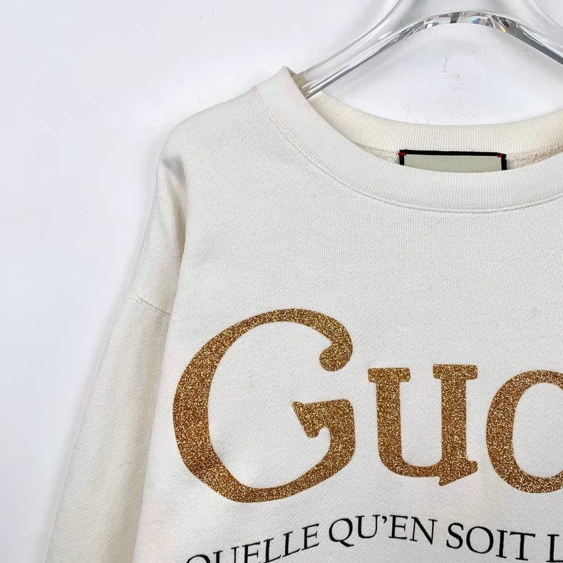 Gucci Gucci White logo letter printed cotton round-neck long-slee Size US S / EU 44-46 / 1 - 3 Thumbnail
