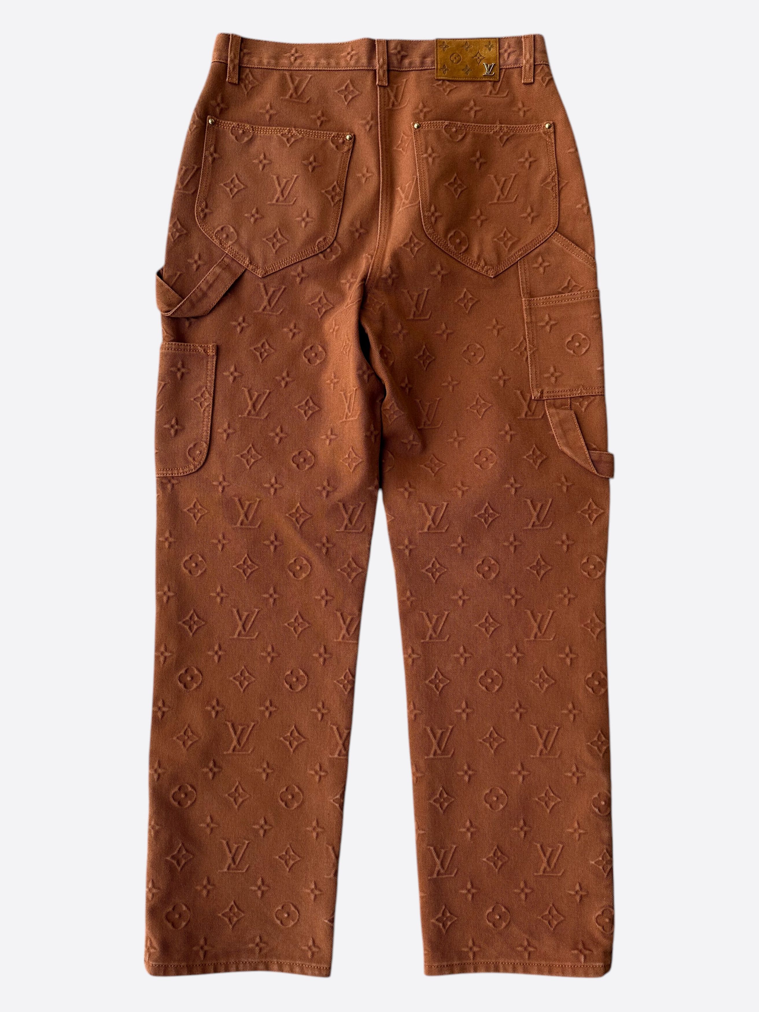 Louis Vuitton Louis Vuitton Brown Embossed Monogram Carpenter Pants Size US 32 / EU 48 - 2 Thumbnail