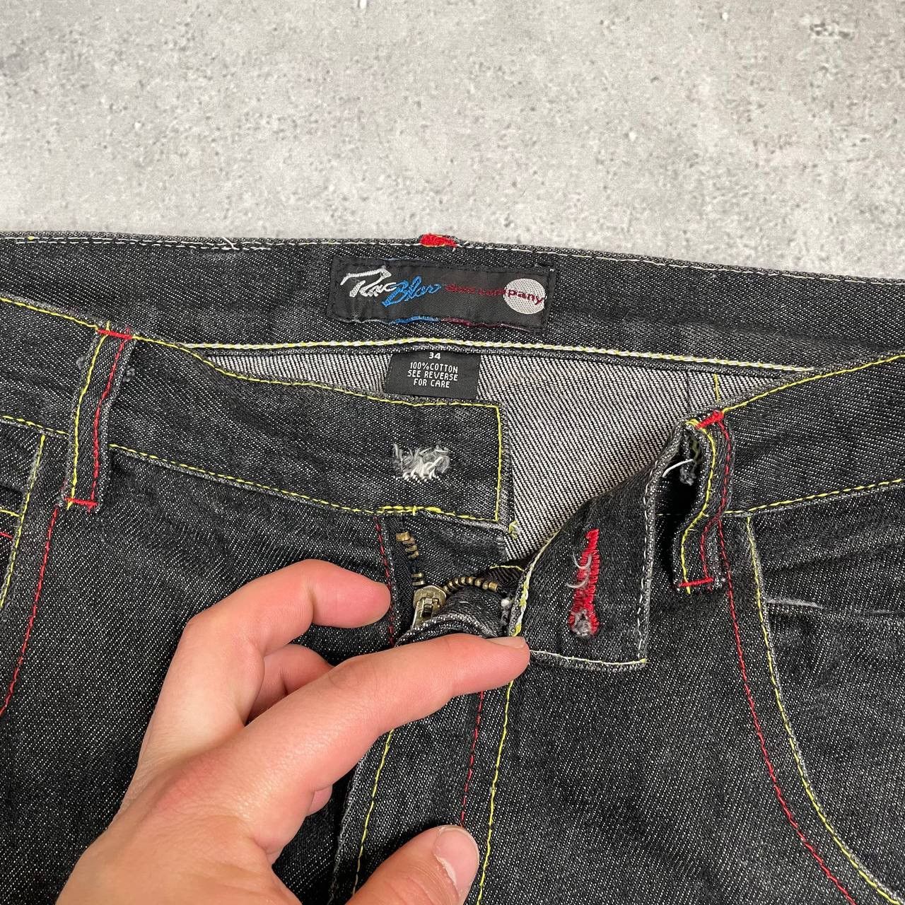 Japanese Brand × Vintage Vintage 2000s Raw Blue Rap Hip Hop Jeans Gray Size 34 Size US 34 / EU 50 - 7 Thumbnail