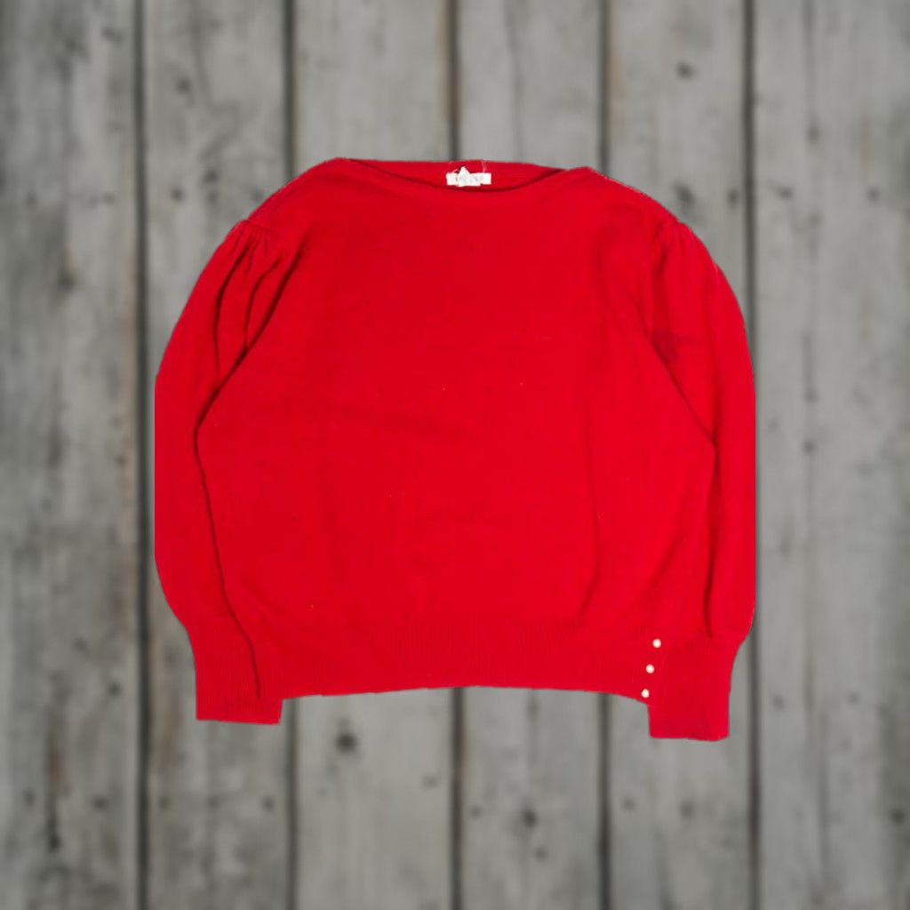 Vintage VINTAGE Susann D Red 3X Wool Angora Rabbit Hair Nylon Pearl Detail Bishop Sleeve Sweater Mens Womens Girls Boys Size XXL / US 16-18 / IT 52-54 - 1 Thumbnail