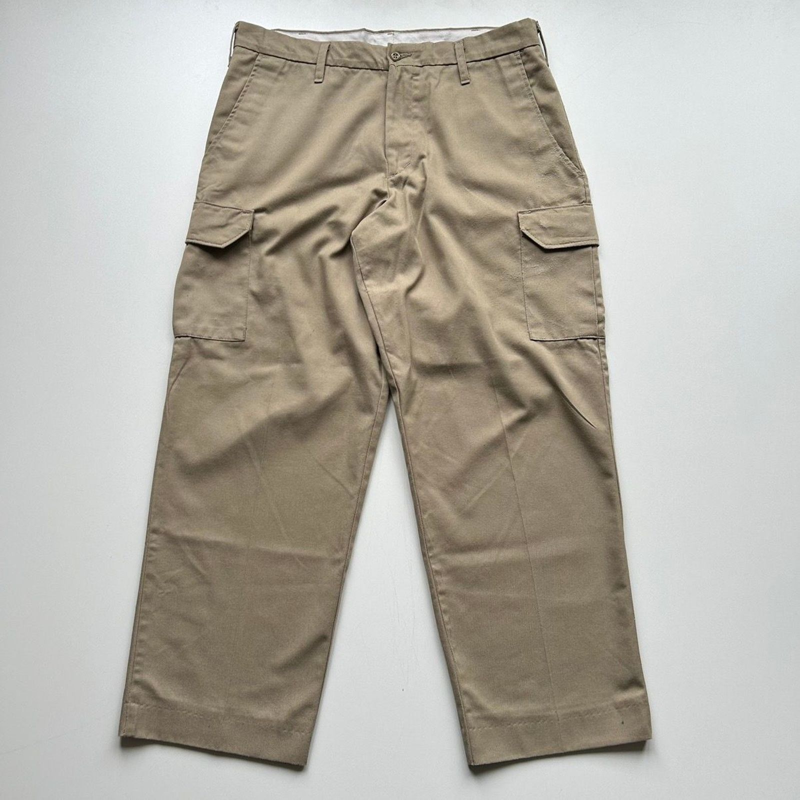Vintage Vintage 2000s Khaki Soft Twill Cargo Pants Men's 34x30 Rare Size US 34 / EU 50 - 1 Thumbnail