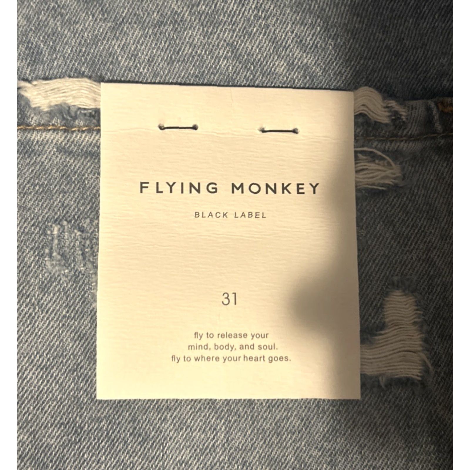 Vintage Flying Monkey Jeans Women Blue Distressed High Rise 33x35 Straight Inseam 35 NWT Black Label 100% Cotton Denim Size 31 XS? Size 24" / US 00 / IT 34 - 7 Thumbnail