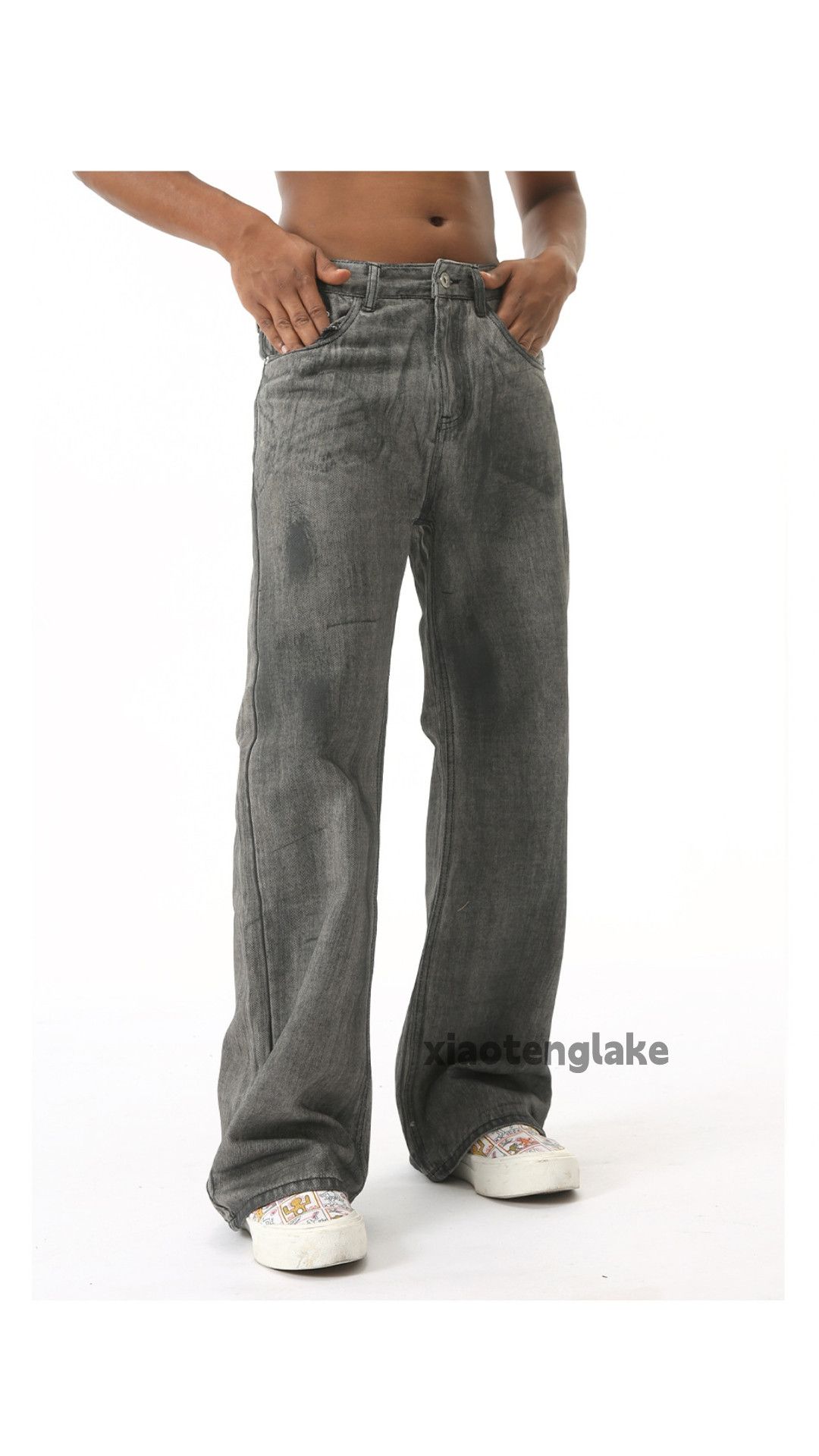 Jean × Vintage utility washed faded paint stain punk grunge flared jeans Size US 32 / EU 48 - 2 Thumbnail