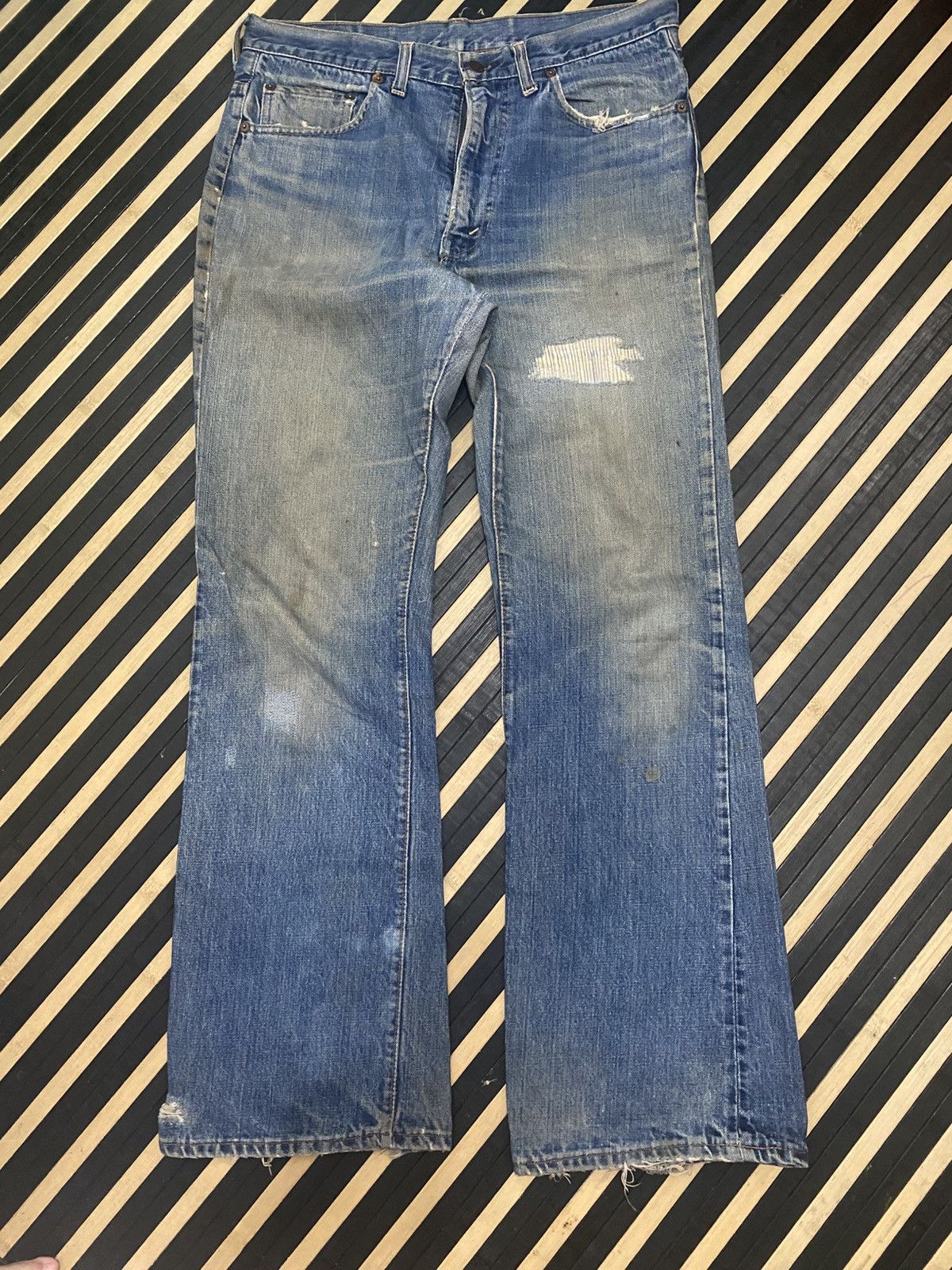 Levi's × Levi's Vintage Clothing Rare Vintage 80s Levi’s Big E Distressed Jeans Made Usa Size US 34 / EU 50 - 1 Thumbnail