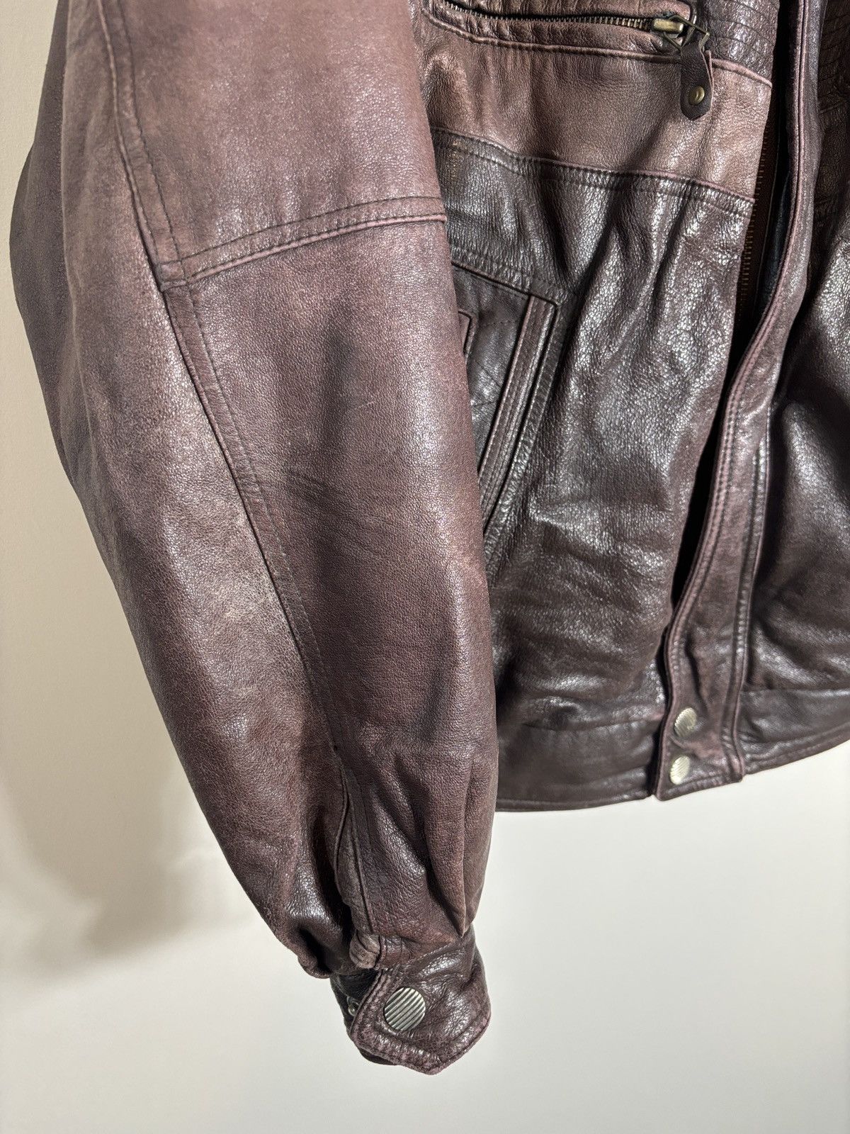 New Order Vintage New Order Leather Motorcycle Racer Leather Jacket Size US XL / EU 56 / 4 - 4 Thumbnail