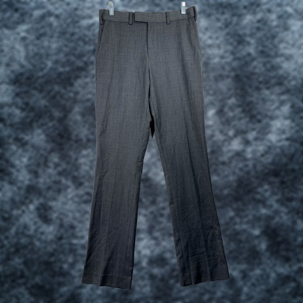 Vintage TWINHILL Pants 30x32 Charcoal Gray Flat Front Wool Blend Dress Work Casual Mens Pants Size US 32 / EU 48 - 1 Thumbnail