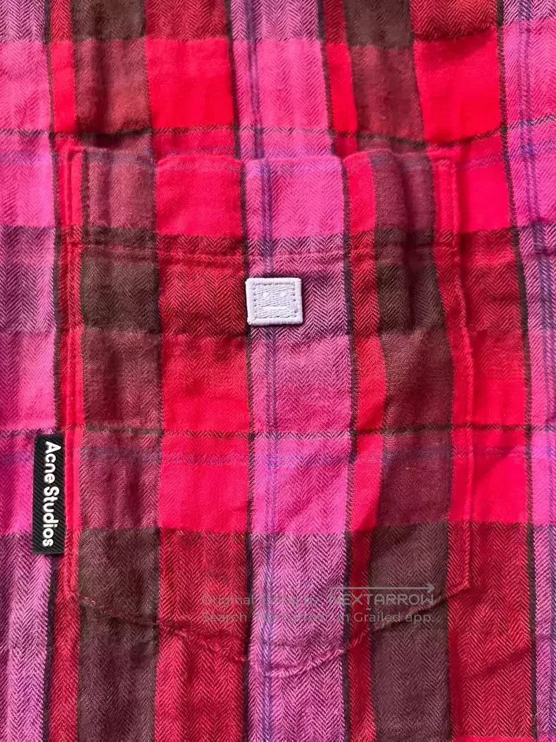 Acne Studios Acne Studios Smiley Icon Patchwork Plaid Shirt Long Sleeve Size US XXS / EU 40 - 3 Thumbnail